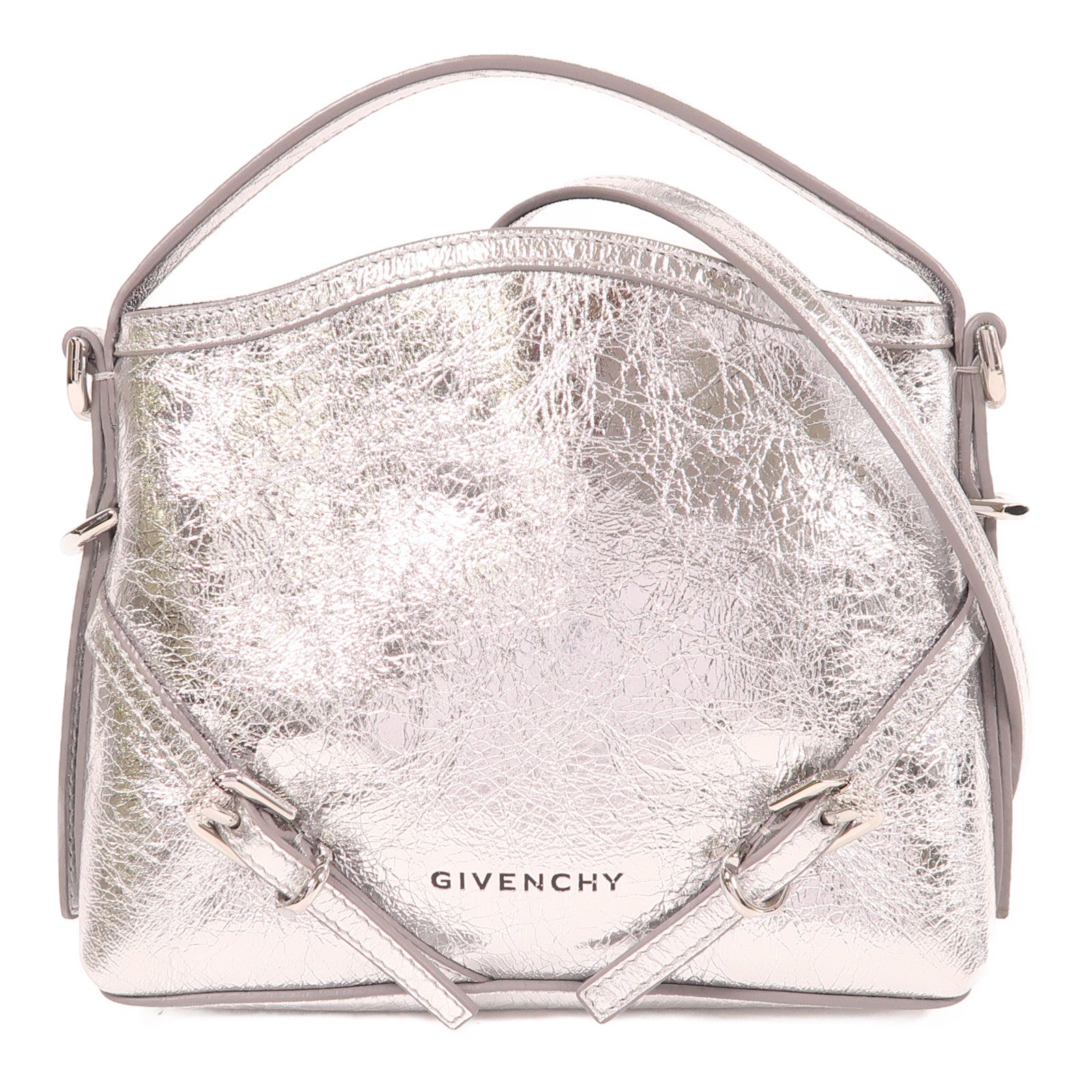 GIVENCHY 皮革Nano Voyou銀扣手挽肩背兩用袋