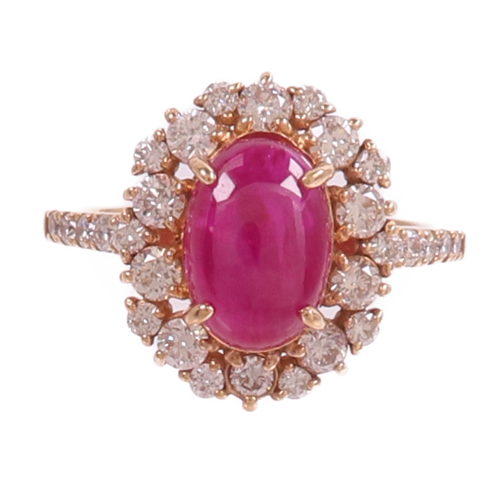 JEWELRY 18K玫瑰金Ruby Diamond Ring紅寶石/鑽石戒指