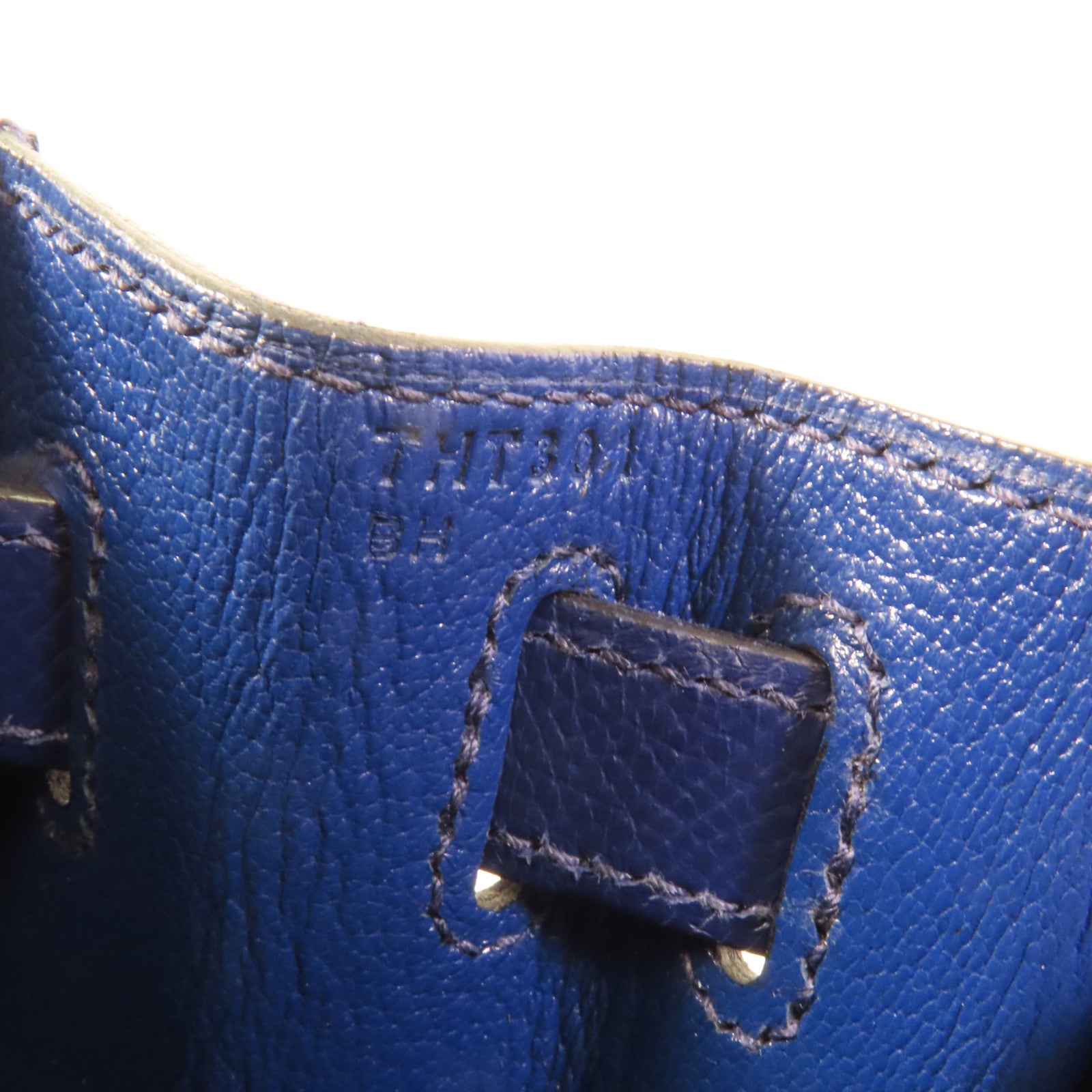 HERMES Epsom皮革Kelly 28銀扣手挽肩背兩用袋Bleu Saphir