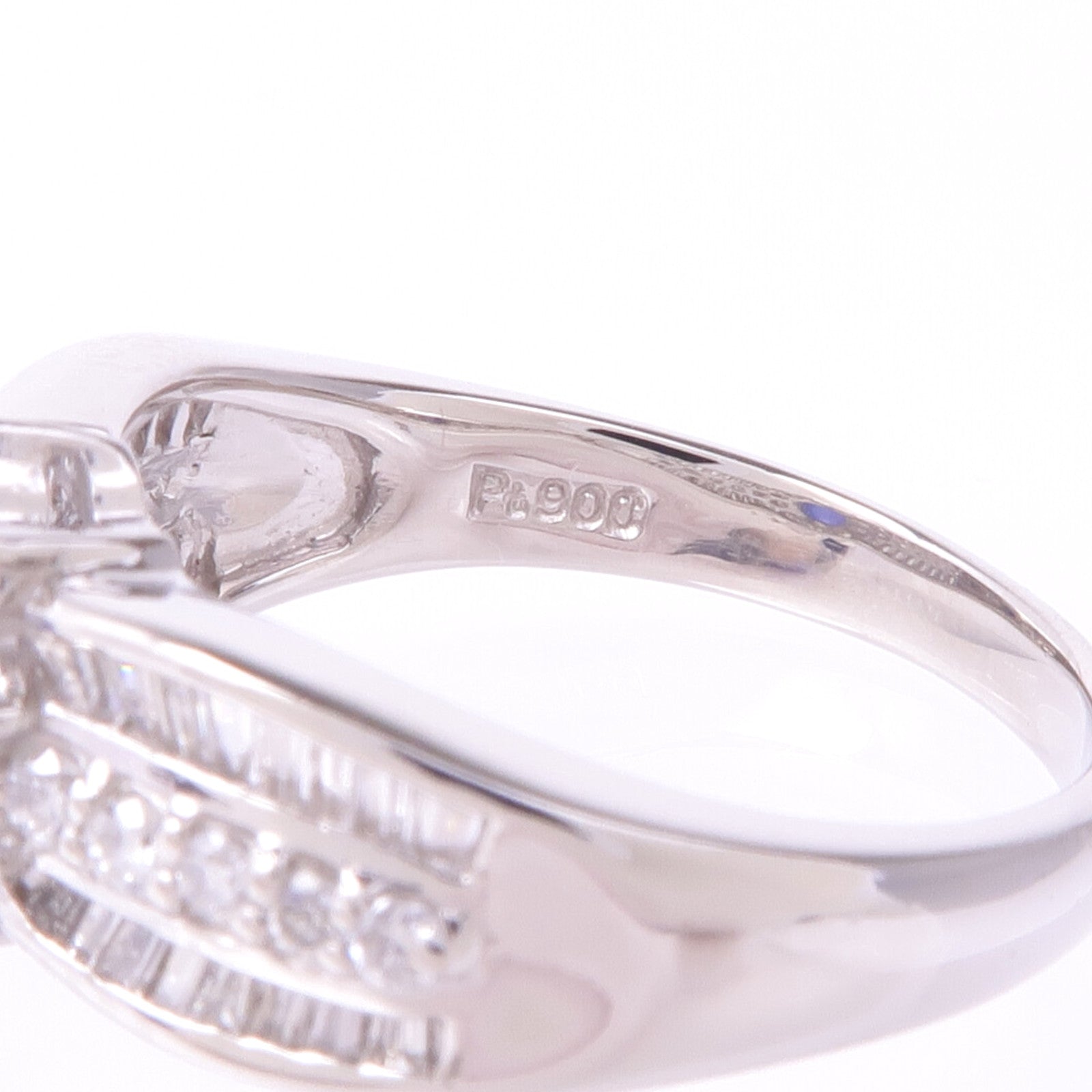 JEWELRY 【激減優惠】PT900鉑金Sapphire Diamond Ring藍寶石/鑽石戒指US#6.75
