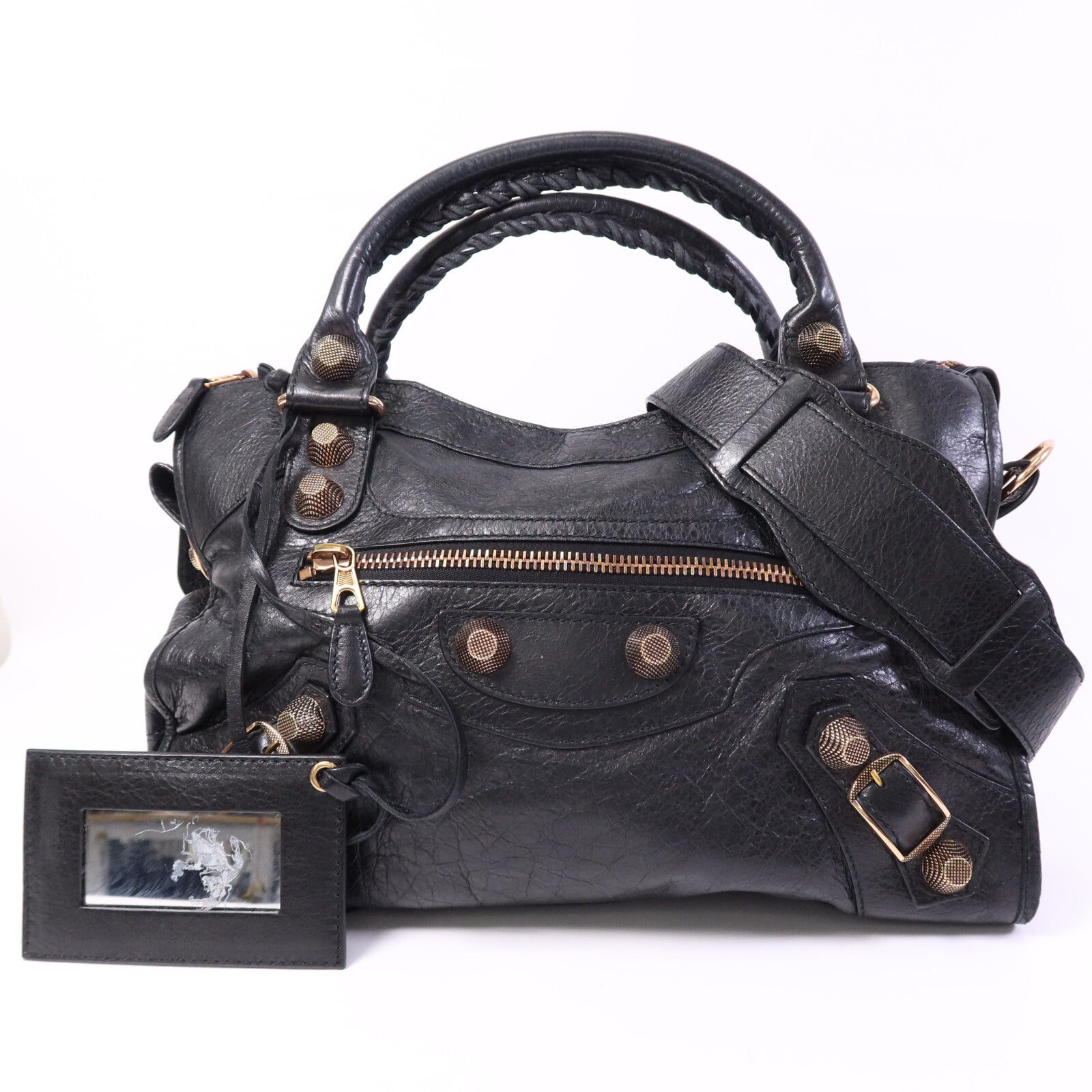 BALENCIAGA 羊皮皮革Giant City金扣手挽肩背兩用袋