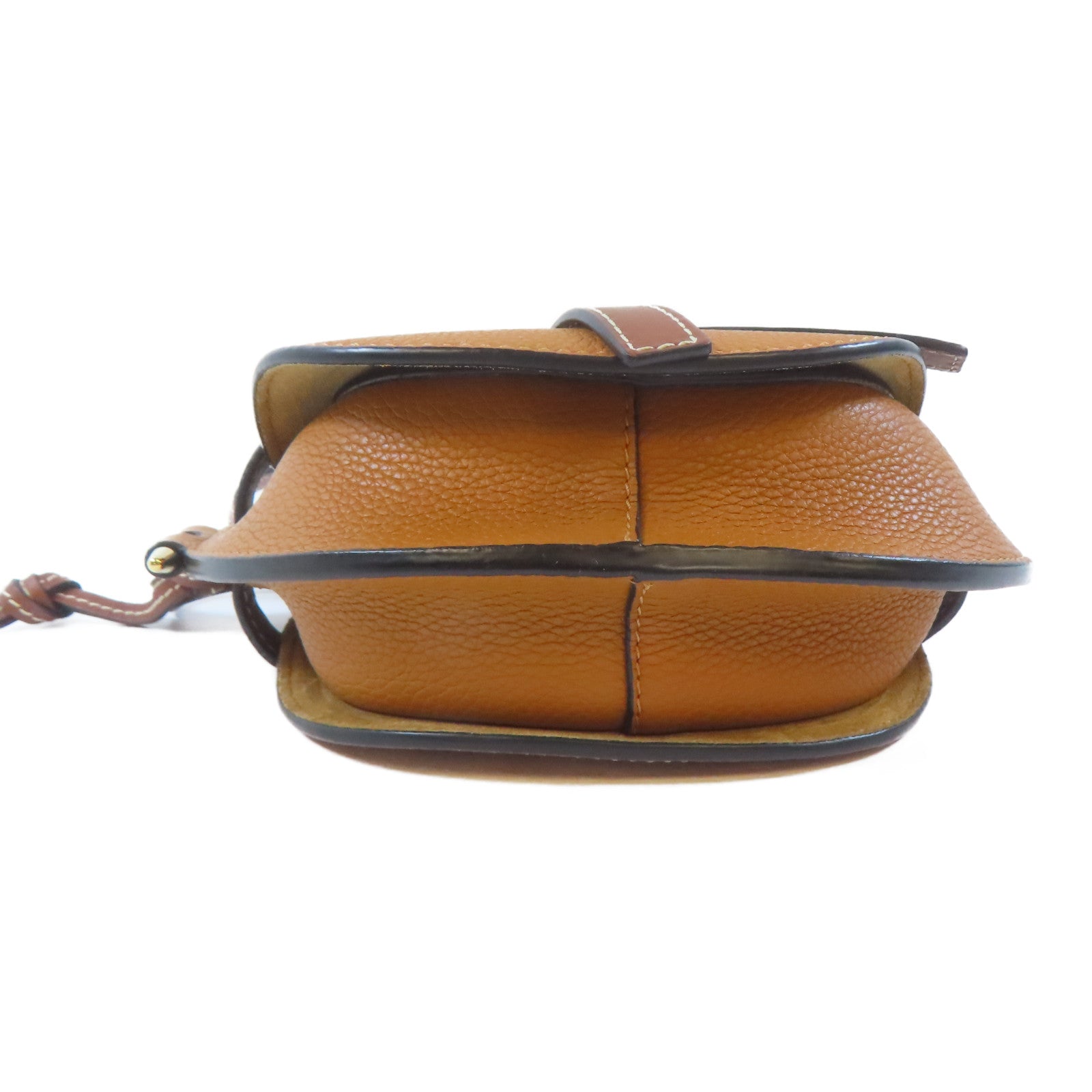 LOEWE 【激減優惠】牛皮皮革Mini Gate金扣肩背袋啡色
