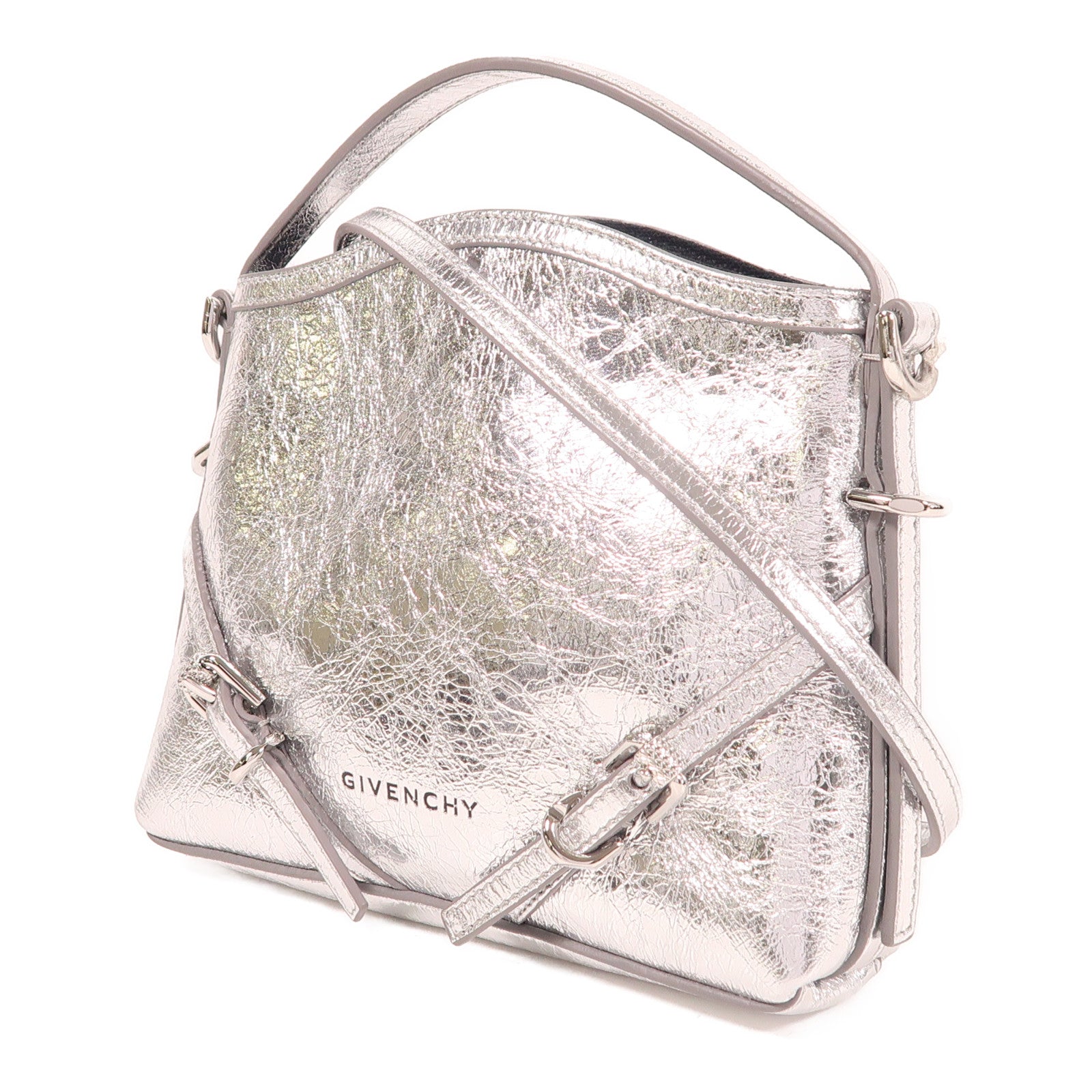 GIVENCHY 皮革Nano Voyou銀扣手挽肩背兩用袋