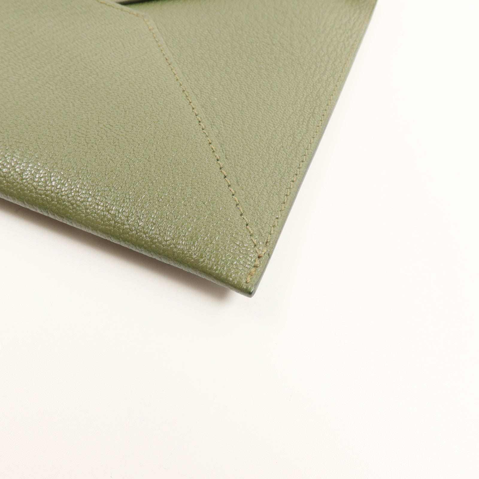 HERMES Chevre皮革Envelope Trio手拿包Vert Olive/Vert Verone/Bleu Azteque