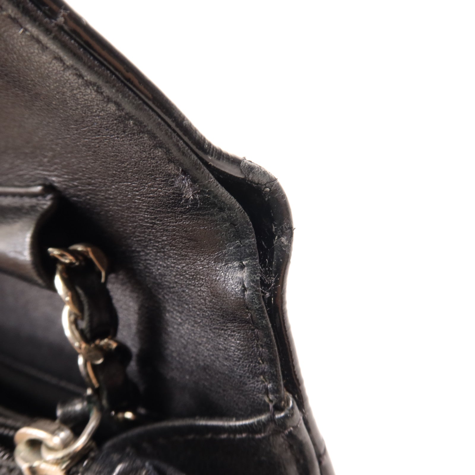 CHANEL 漆皮皮革Wallet On Chain銀扣鏈帶肩背袋