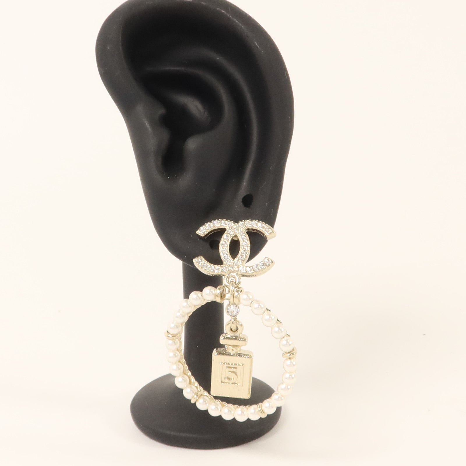 CHANEL 金屬/水晶Pierced Earring耳環