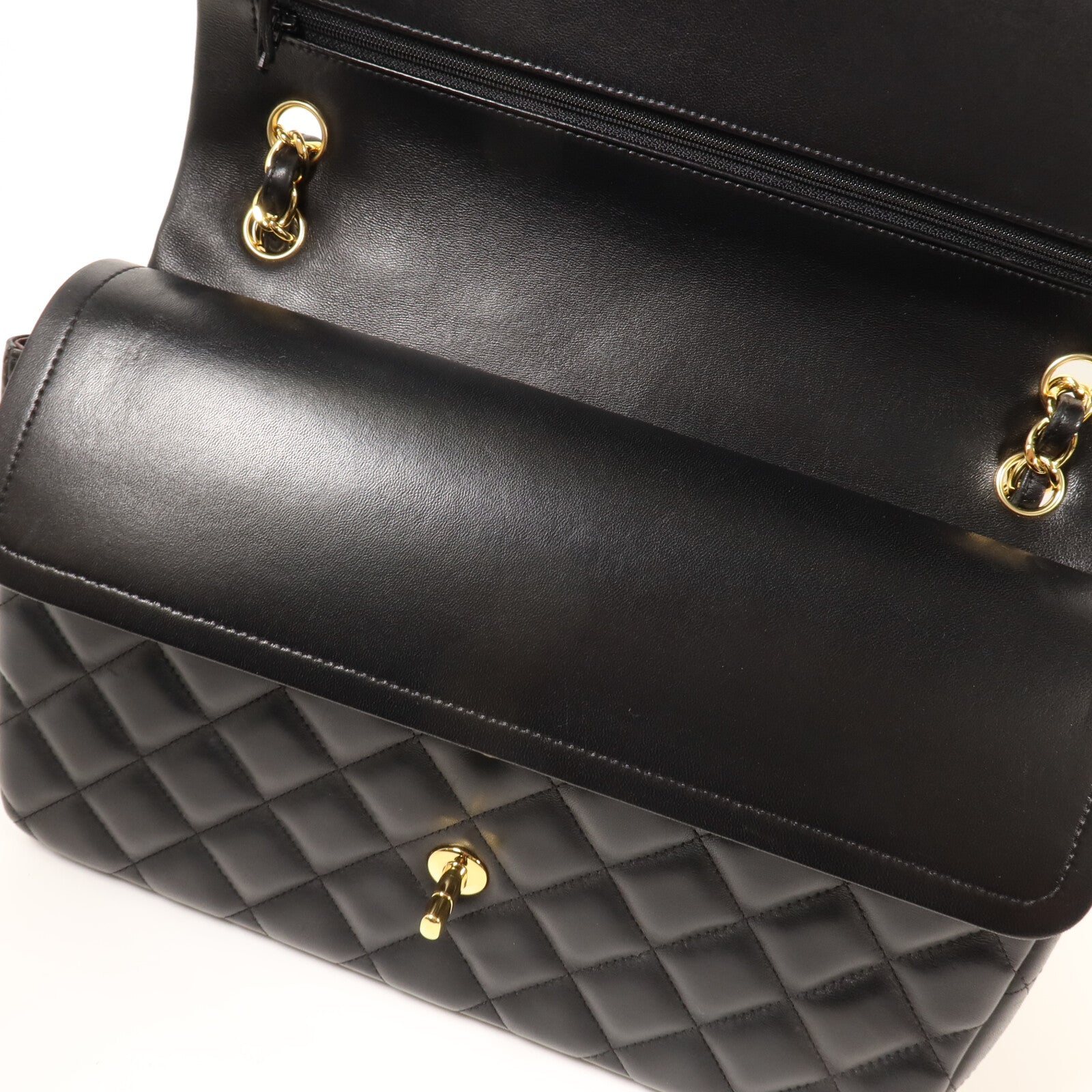 CHANEL 羊皮皮革Large Classic鏈帶肩背袋