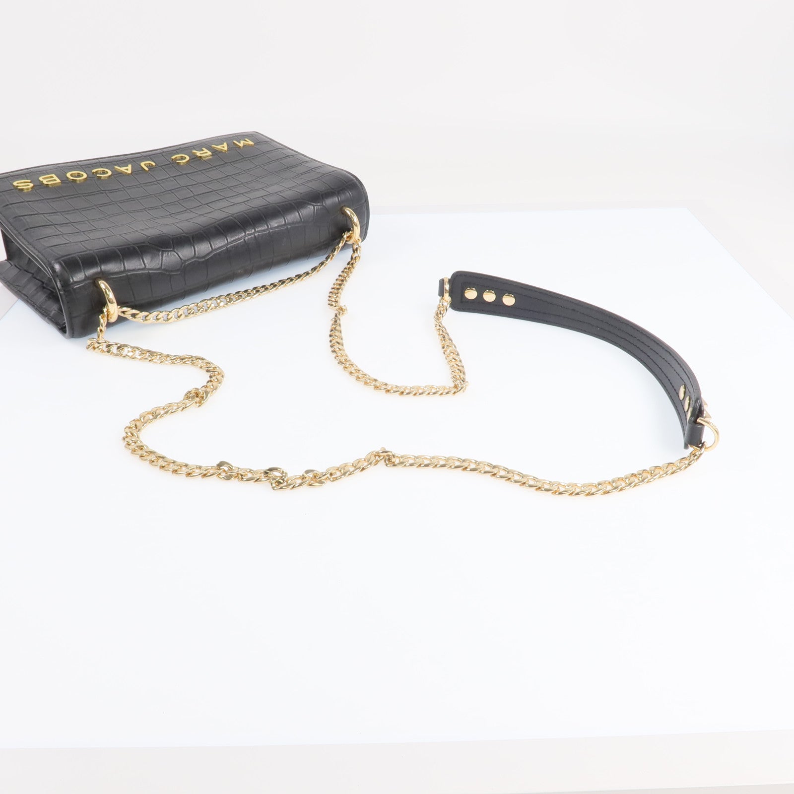 MARC BY MARC JACOBS 牛皮皮革Chain Shoulder Bag金扣鏈帶肩背袋