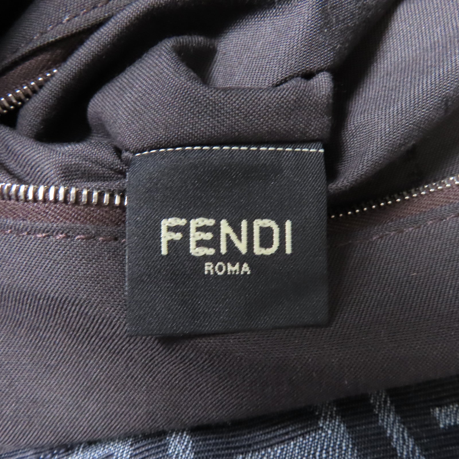 FENDI 帆布Backpack銀扣背包藍色
