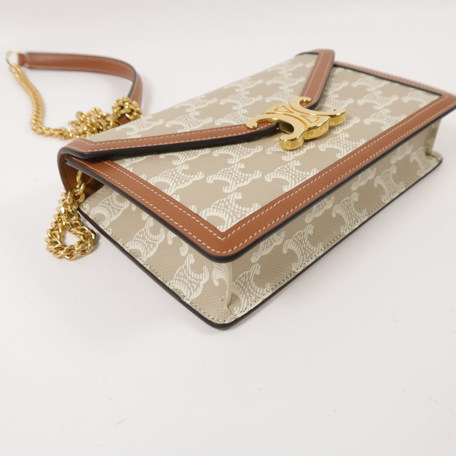 CELINE 塗層帆布Wallet on Chain Margo鏈帶肩背袋