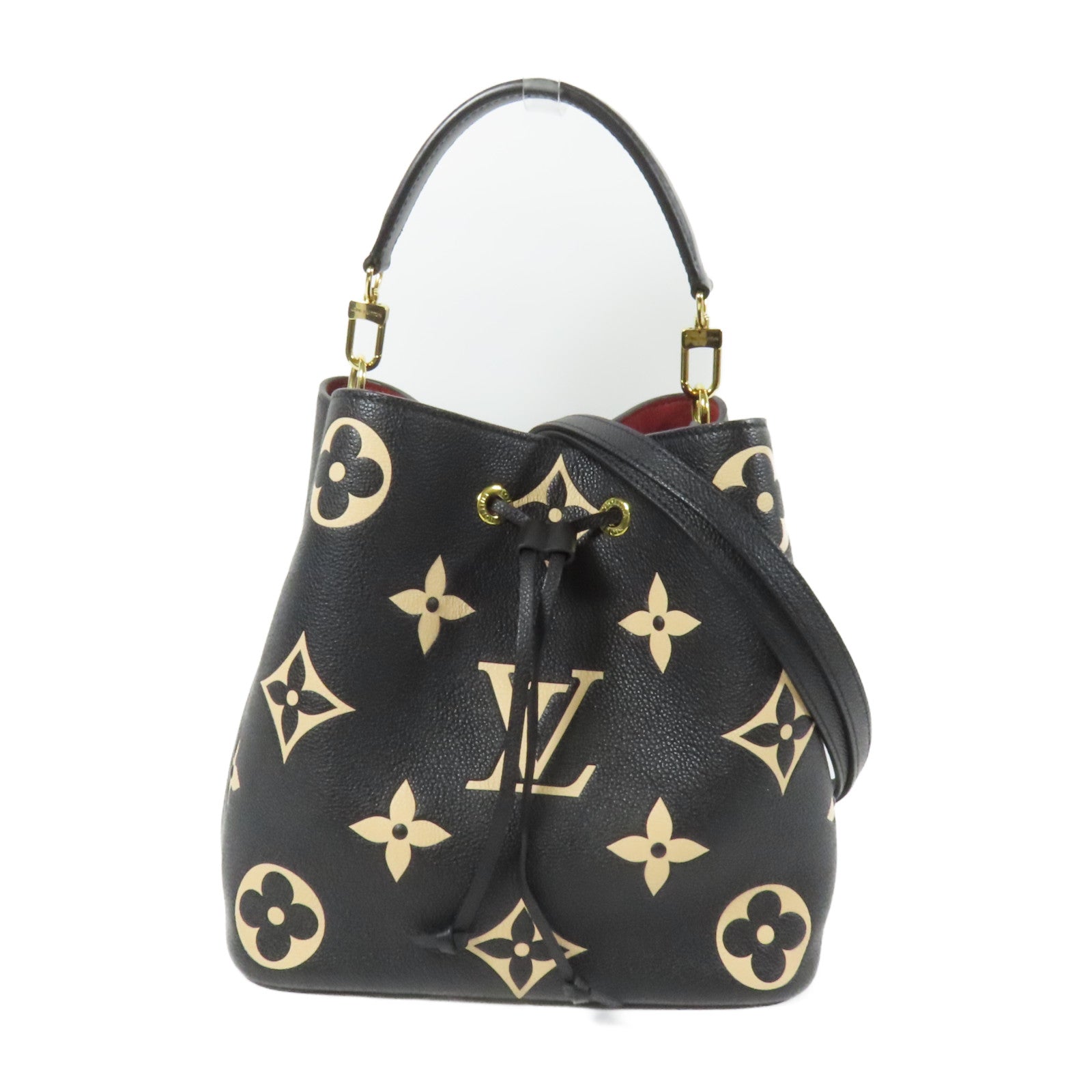 LOUIS VUITTON Monogram Empreinte Bicolor Neo Noe MM金扣手挽肩背兩用袋