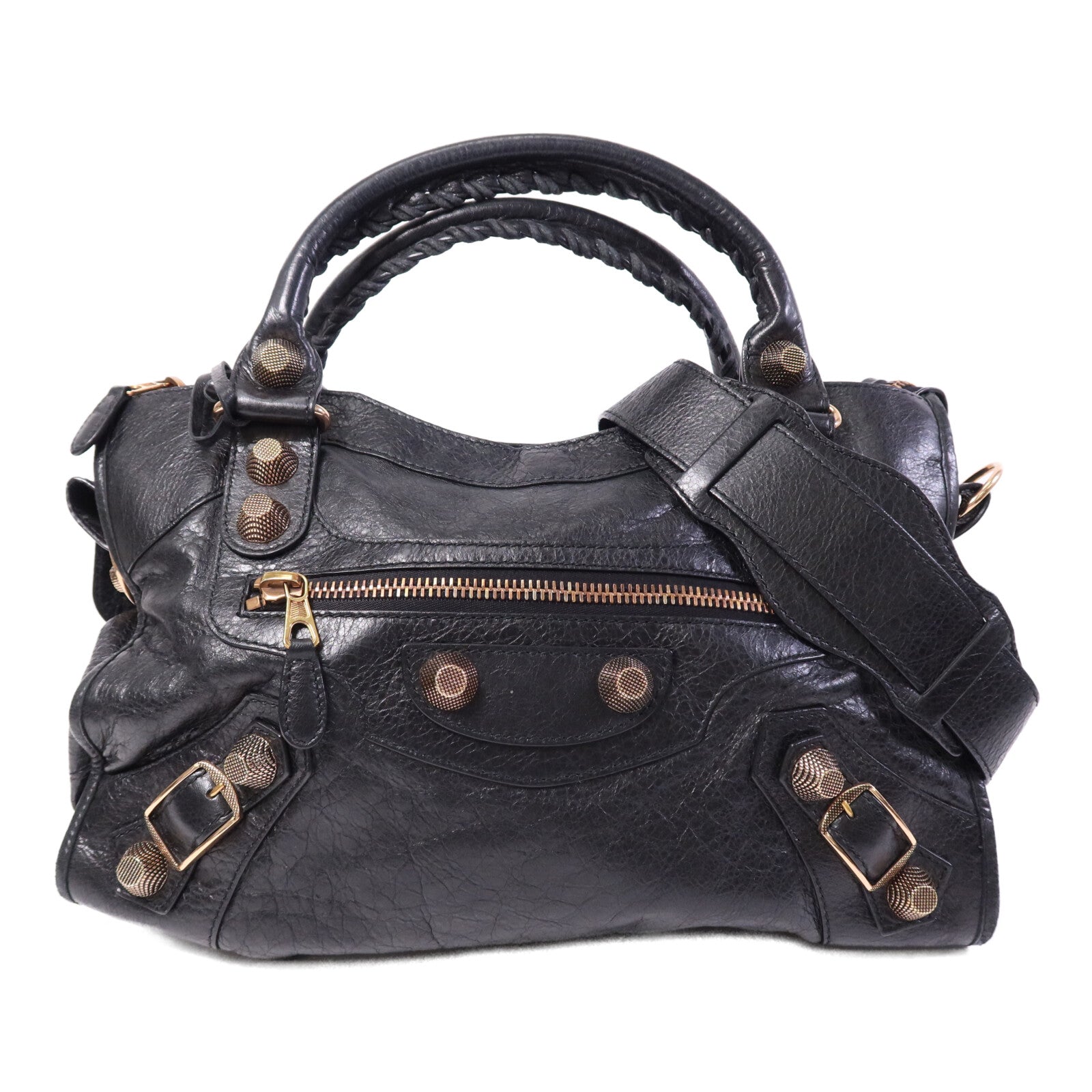 BALENCIAGA 羊皮皮革Giant City金扣手挽肩背兩用袋