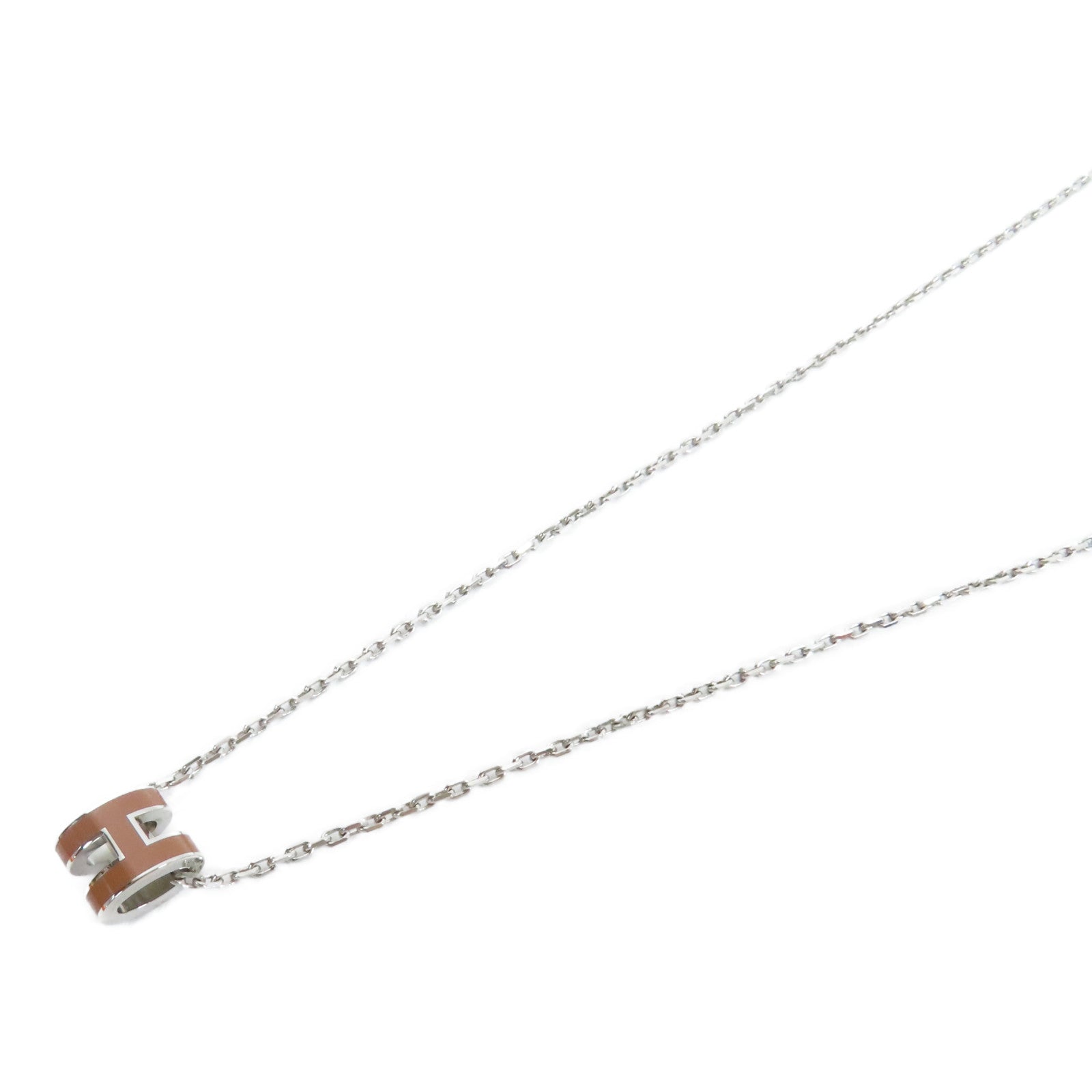 HERMES 金屬Pop H Necklace項鍊啡色