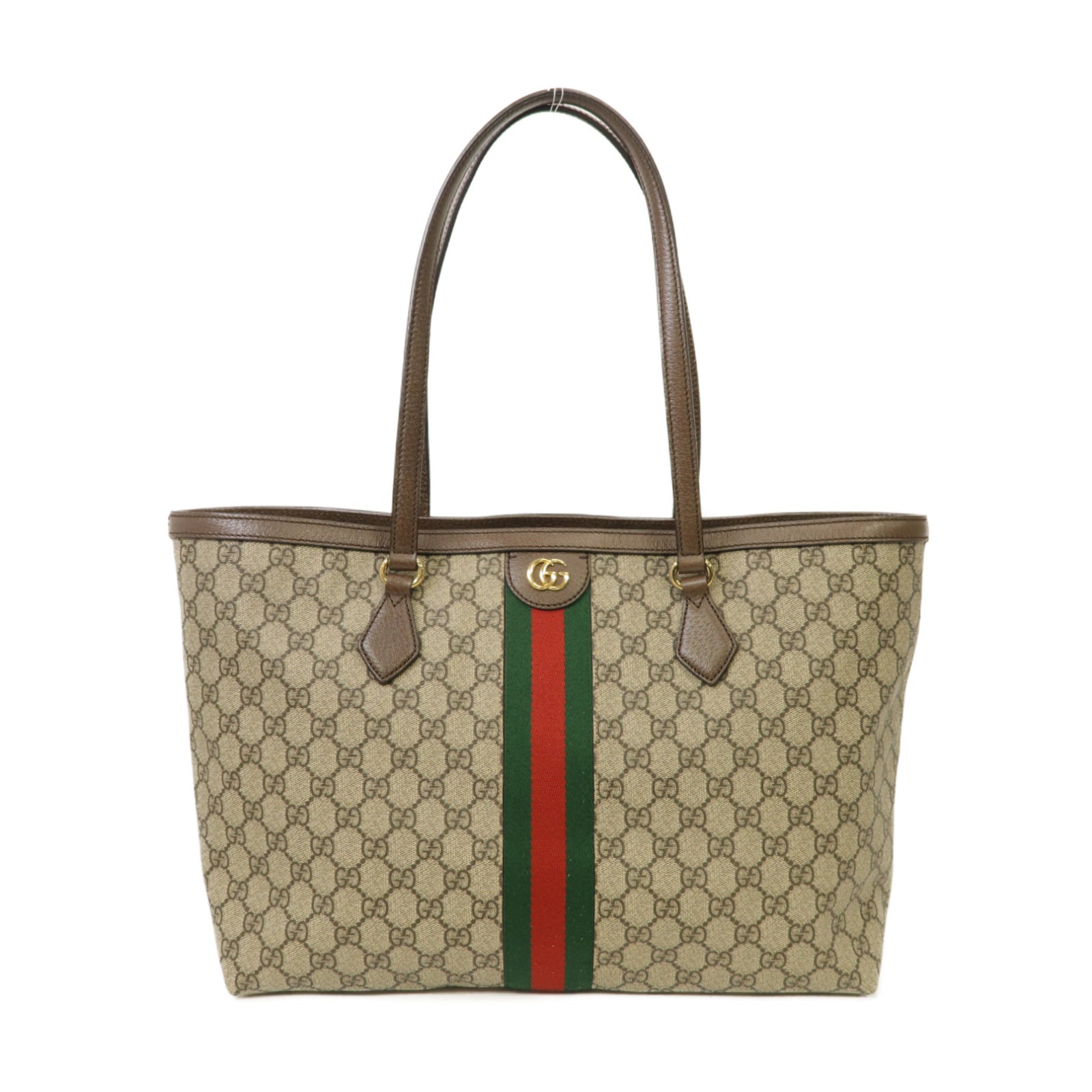 GUCCI 塗層帆布Ophidia GG Medium Tote Bag金扣手挽袋棕色