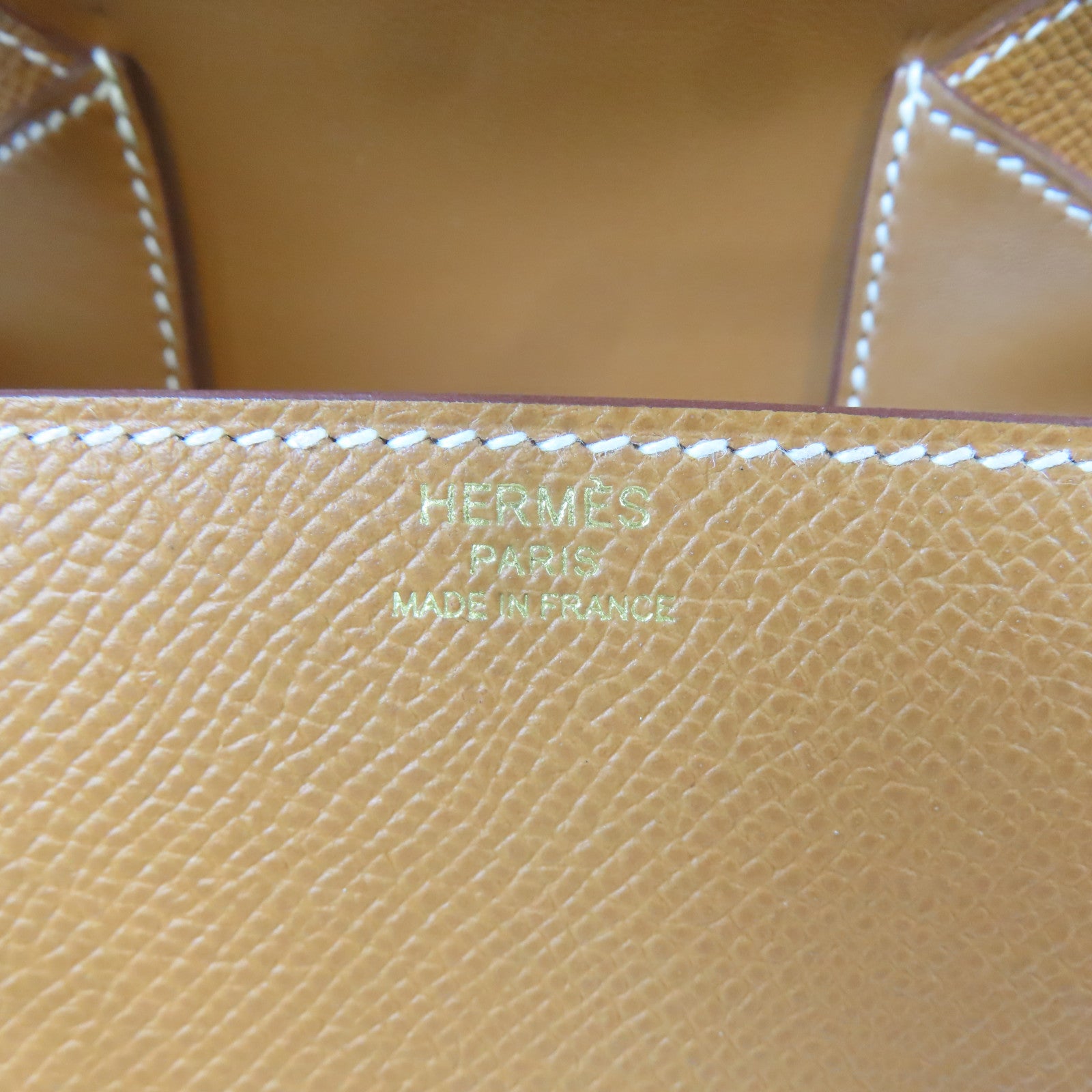 HERMES Epsom皮革Mini Della Caralleria金扣肩背袋Gold/棕色