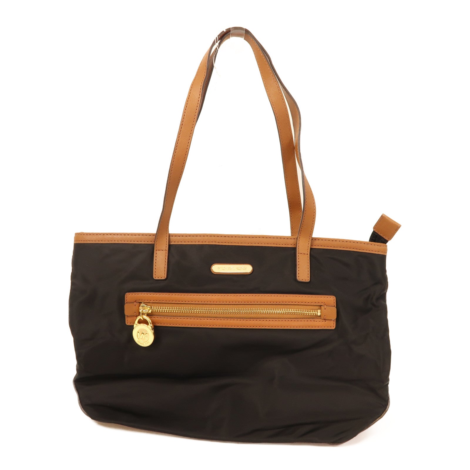 Michael Kors 尼龍Shoulder Bag金扣肩背袋黑色/棕色