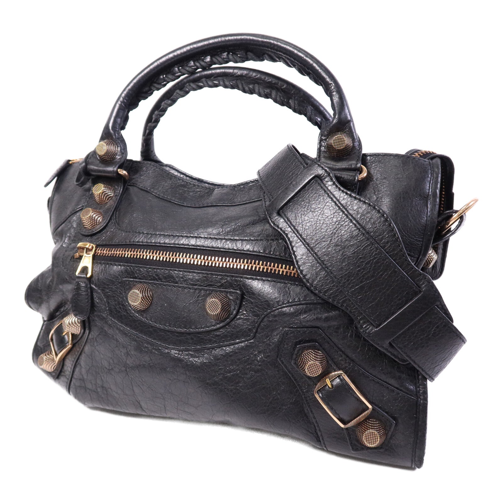 BALENCIAGA 羊皮皮革Giant City金扣手挽肩背兩用袋