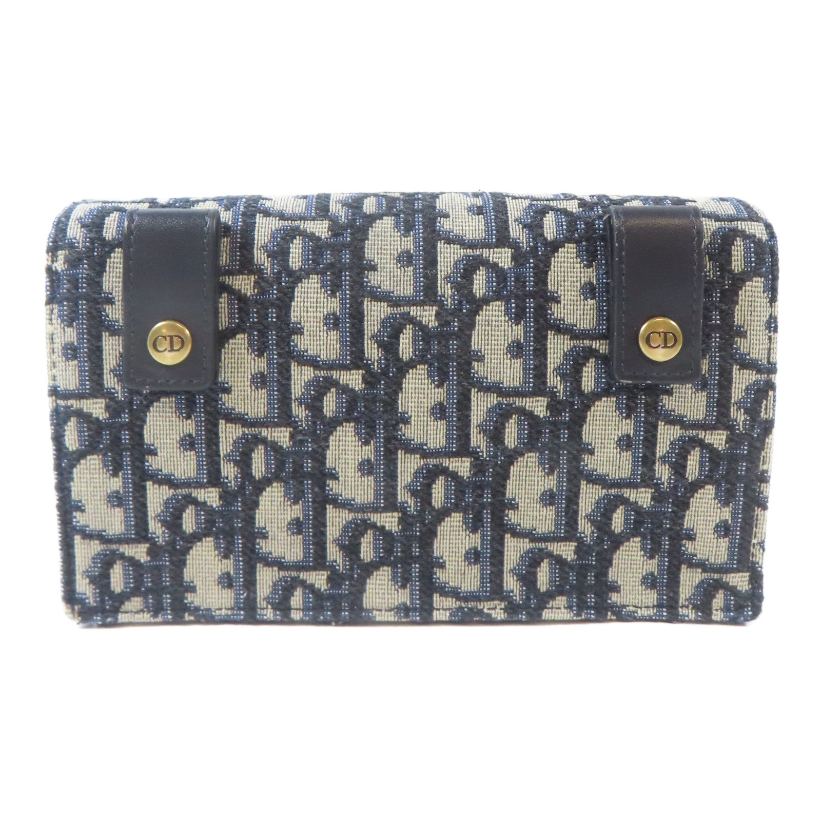 Dior 帆布Saddle Pouch金扣肩背袋藍色