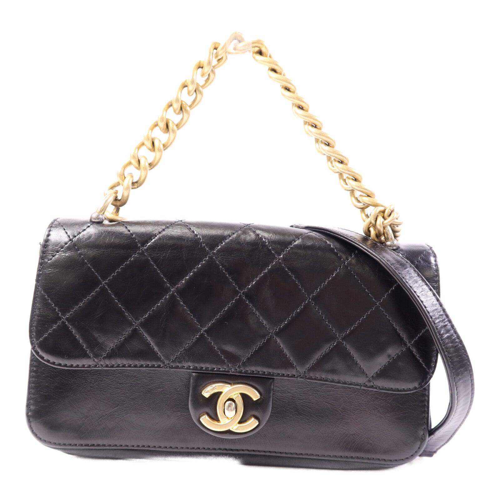 CHANEL 【激減優惠】牛皮皮革Chain Shoulder Bag金扣鏈帶肩背袋