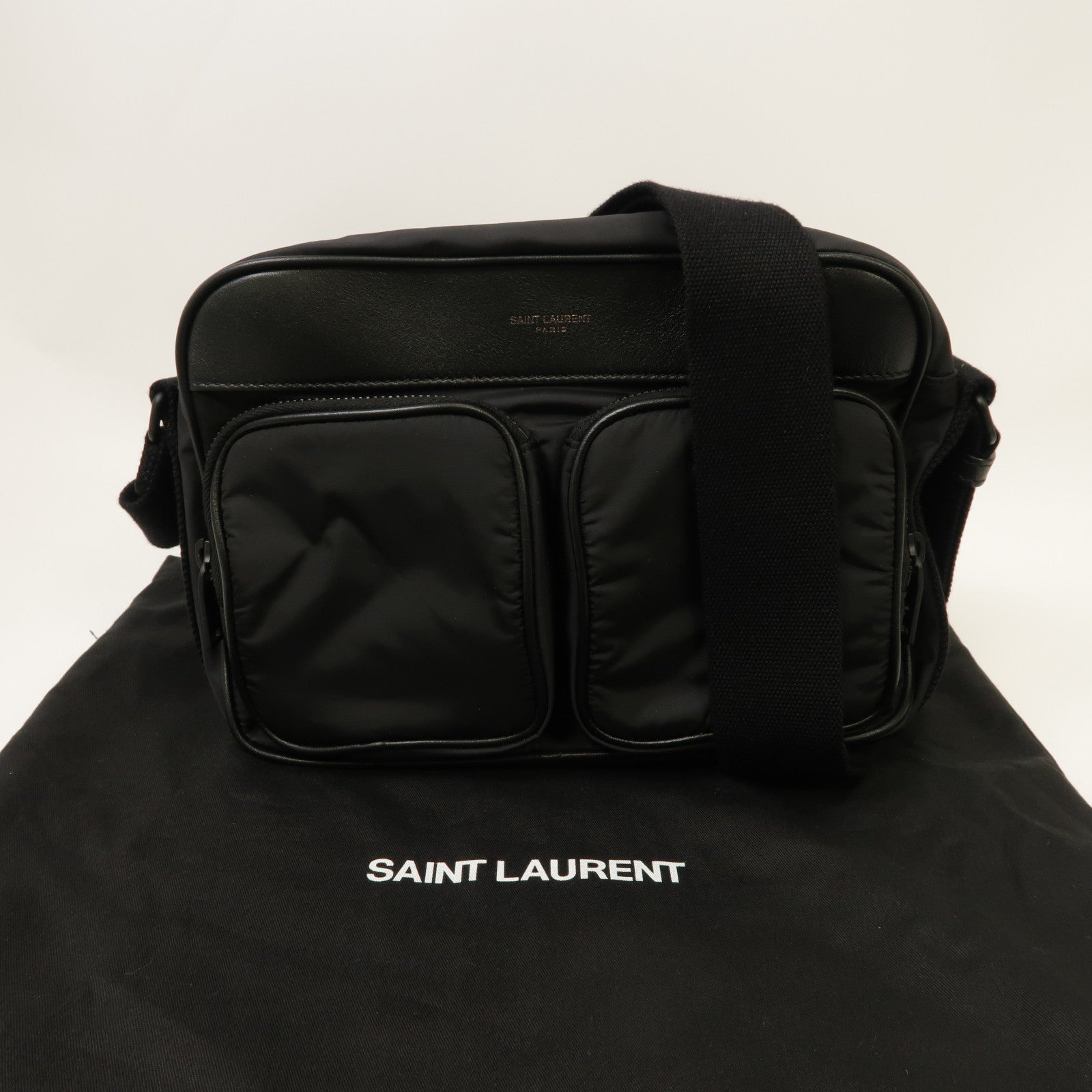 SAINT LAURENT 再生尼龍City New Camera Bag肩背袋黑色