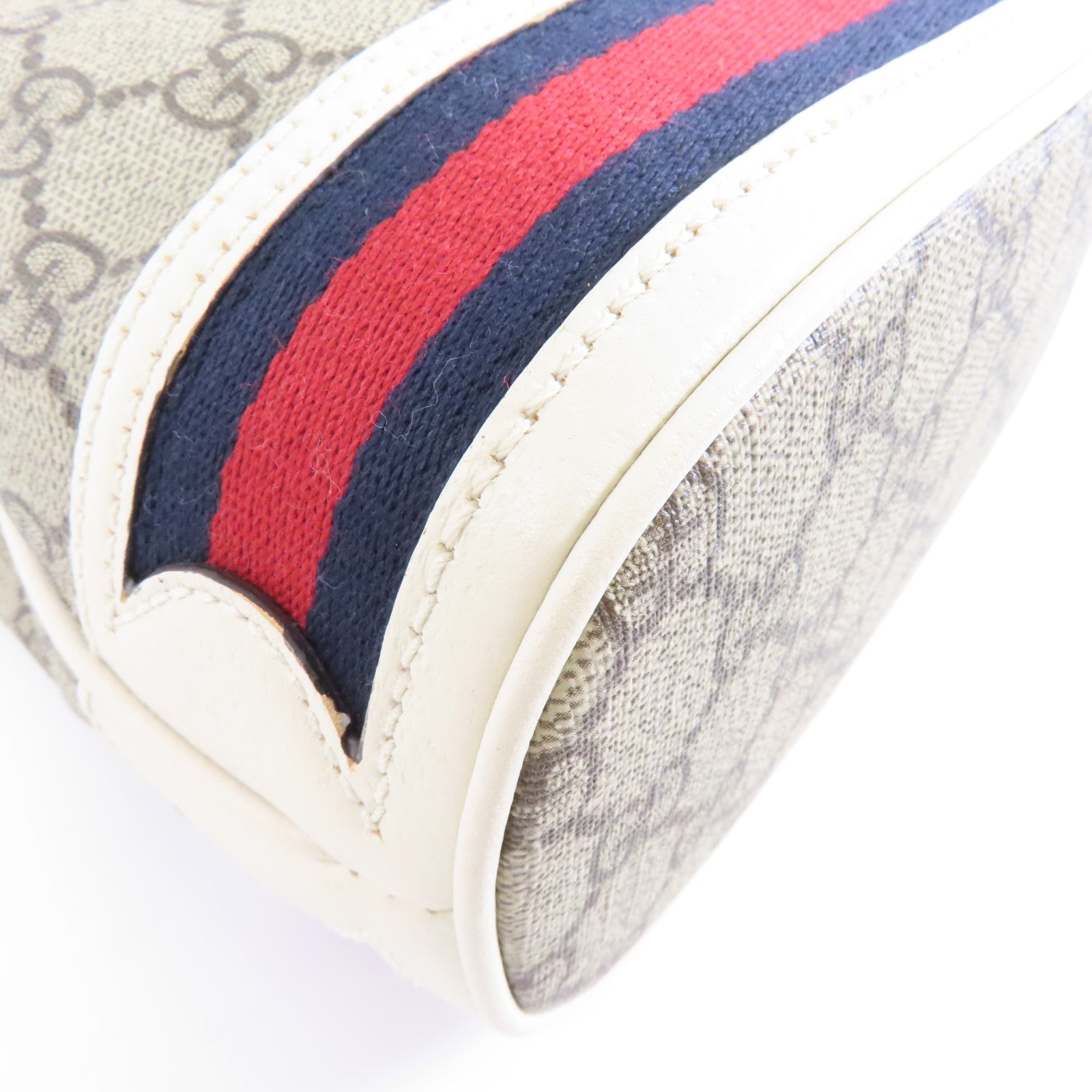 GUCCI 塗層帆布Ophidia GG Mini Bucket金扣肩背袋米色