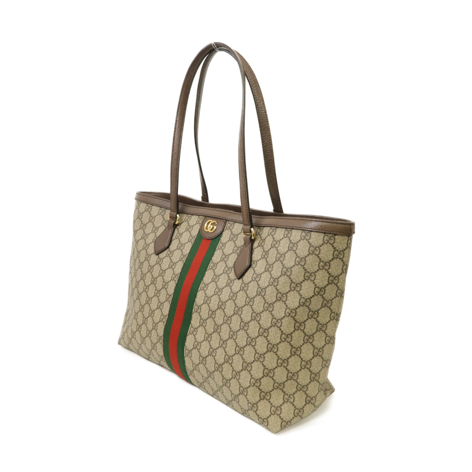 GUCCI 塗層帆布Ophidia GG Medium Tote Bag金扣手挽袋棕色