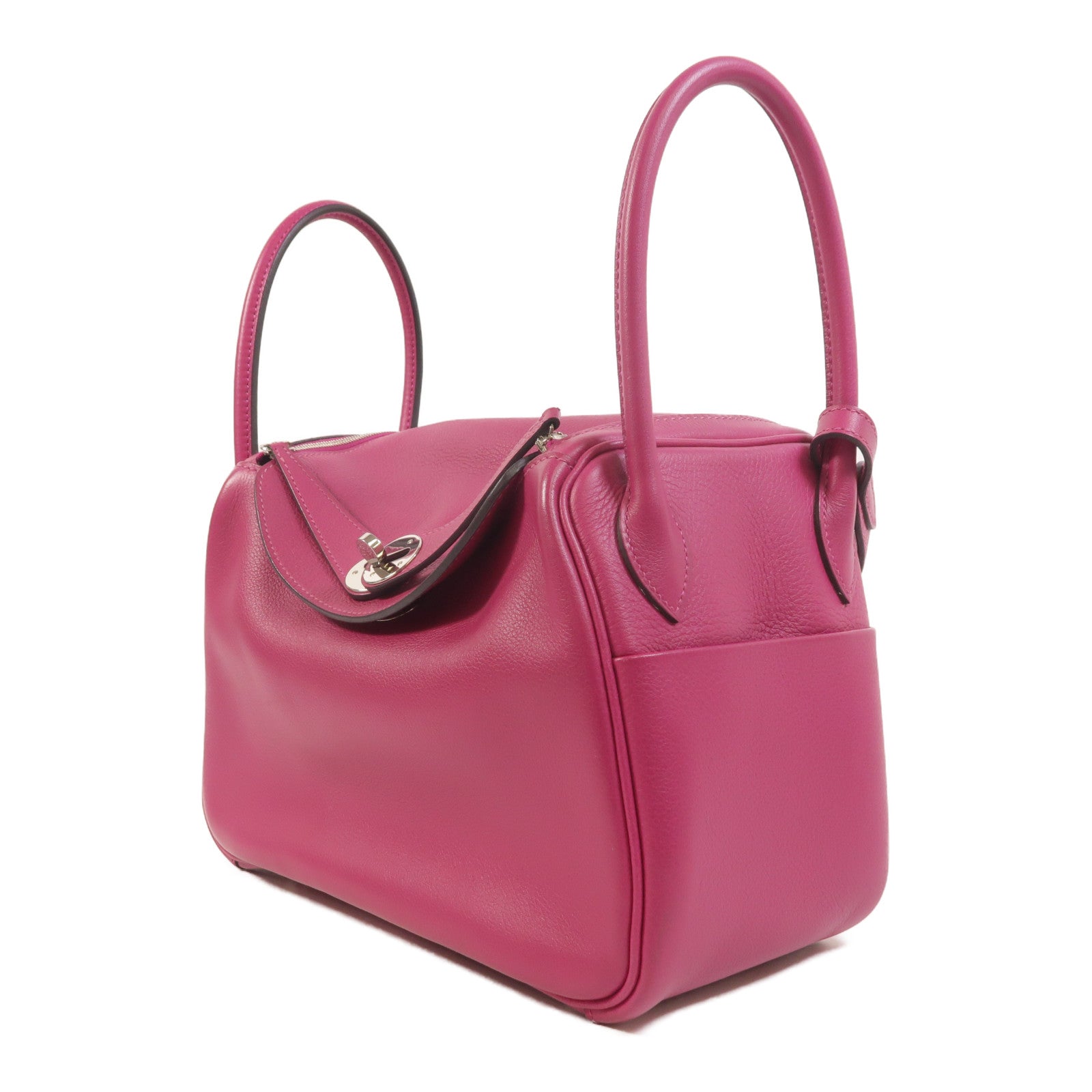 HERMES Evercolor皮革Lindy 26手挽肩背兩用袋Rose Pourpre