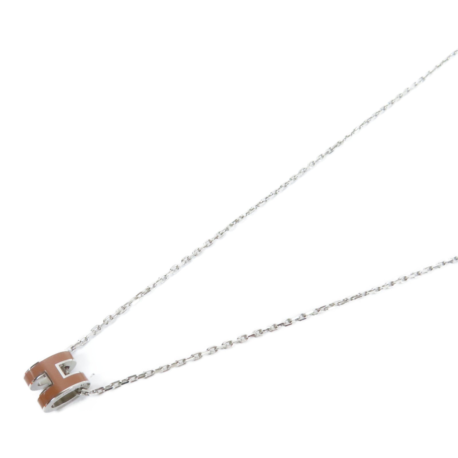 HERMES 金屬Pop H Necklace項鍊啡色