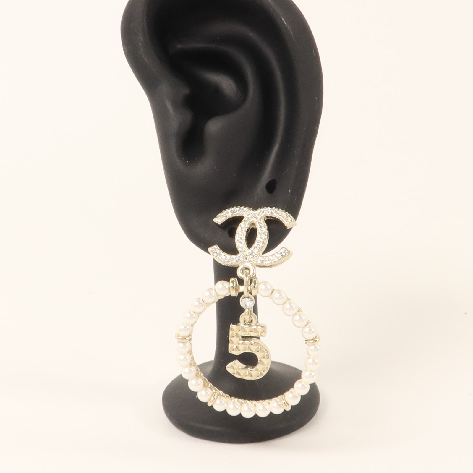 CHANEL 金屬/水晶Pierced Earring耳環