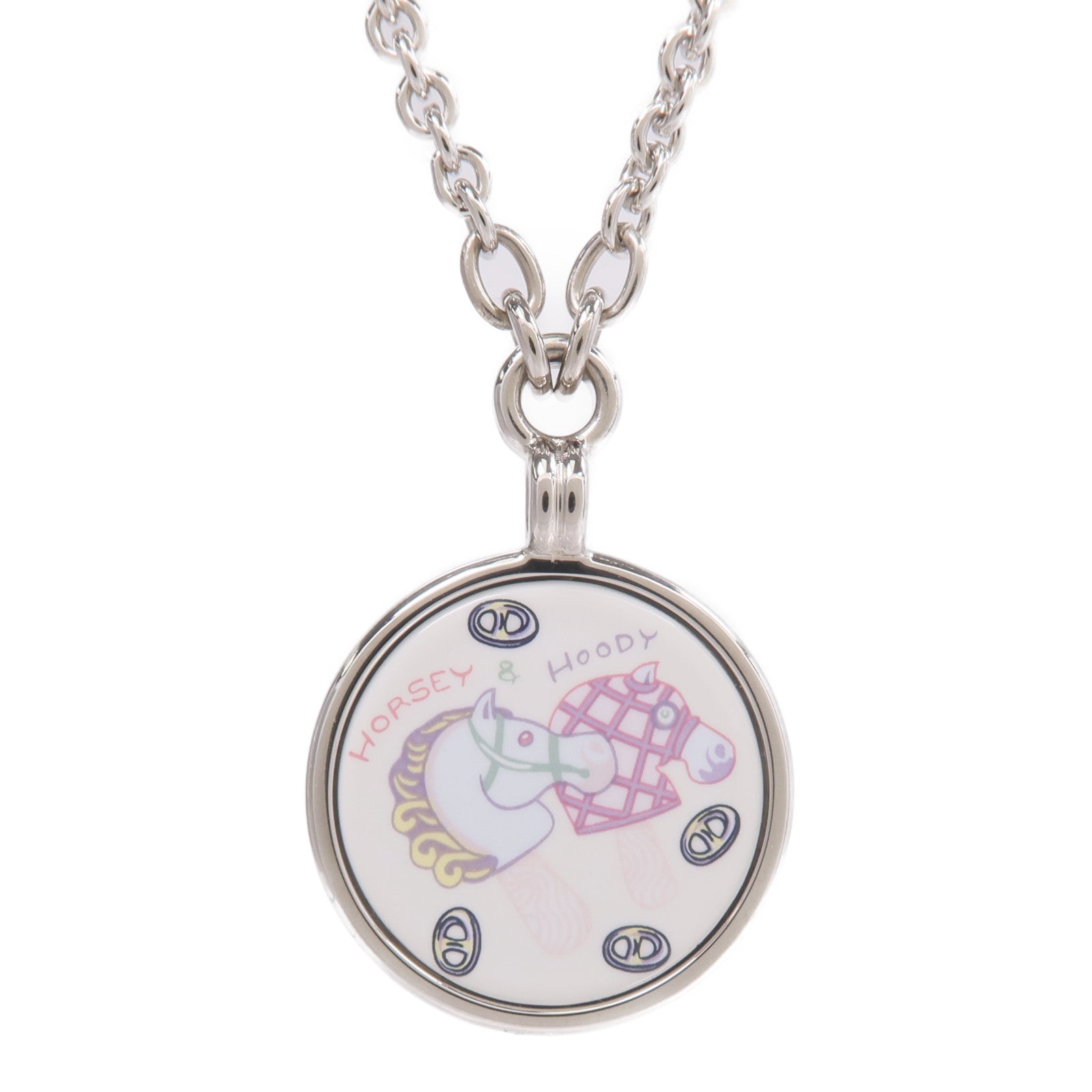 HERMES 金屬/琺瑯Medaille Funny Ice Cream Necklace項鍊