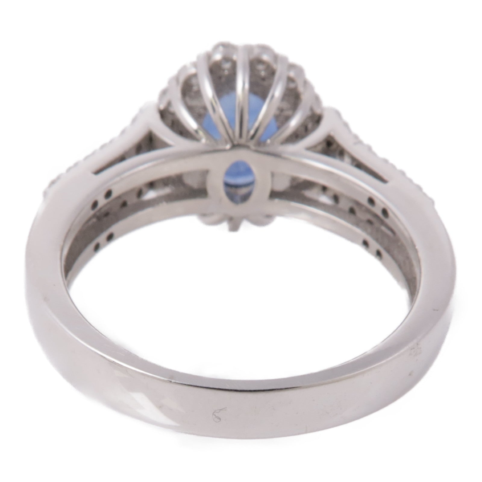 JEWELRY【激減優惠】 18K白金Sapphire/Diamond Ring藍寶石/鑽石戒指US#6.75