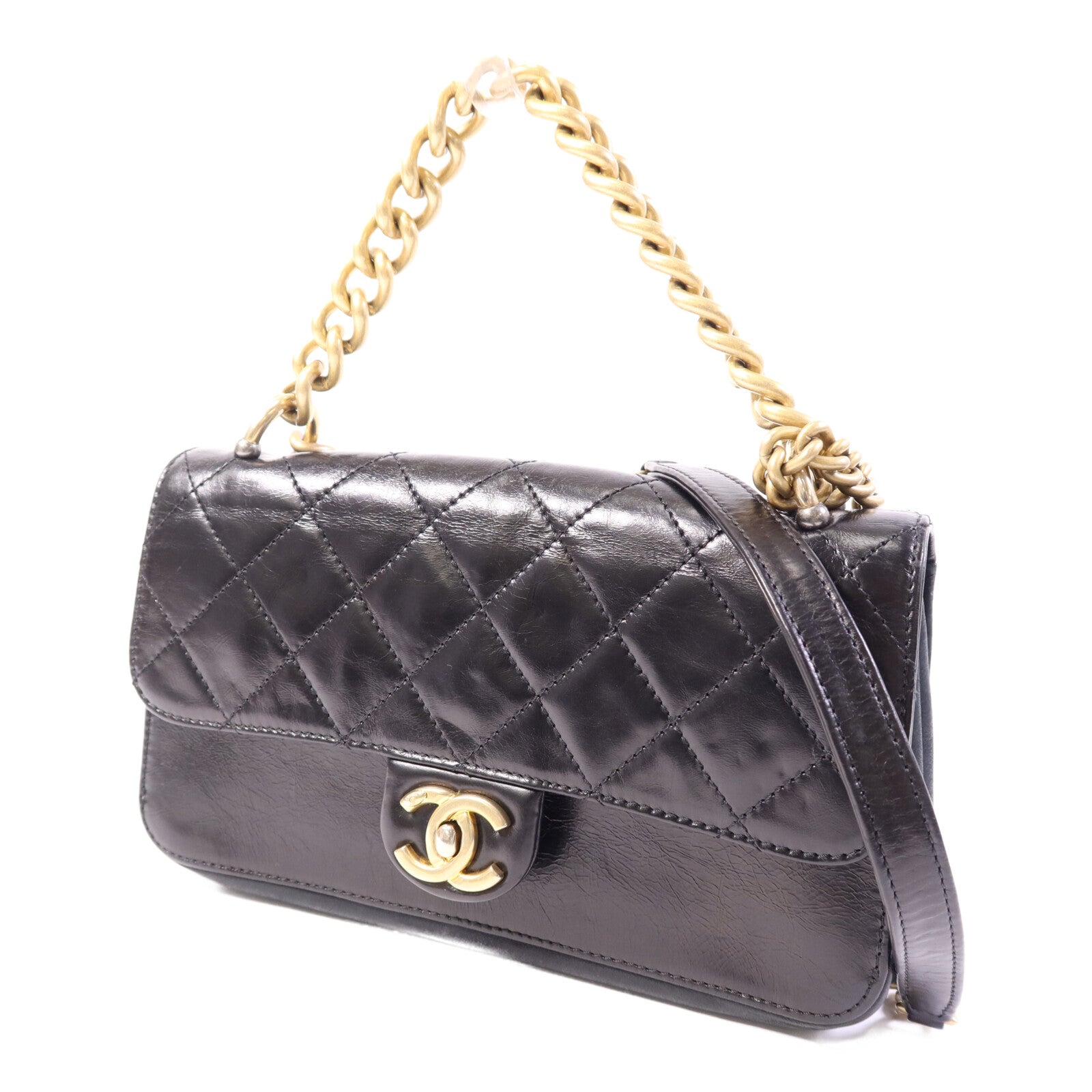 CHANEL 【激減優惠】牛皮皮革Chain Shoulder Bag金扣鏈帶肩背袋