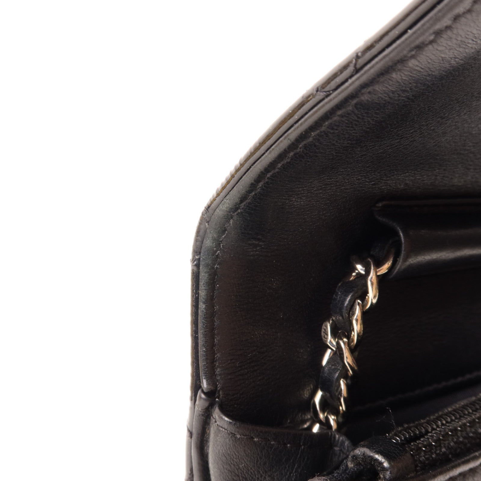 CHANEL 漆皮皮革Wallet On Chain銀扣鏈帶肩背袋