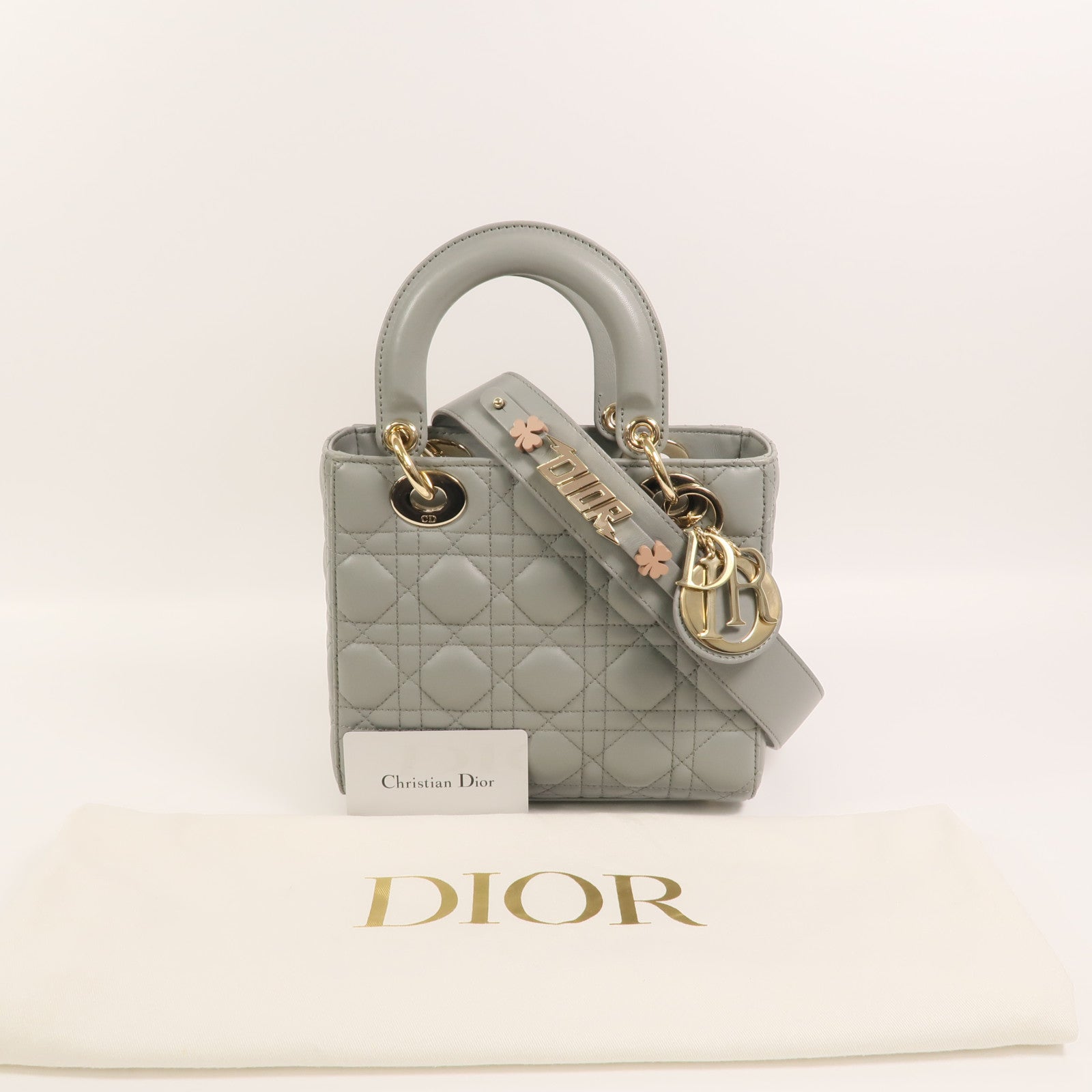 Dior 羊皮皮革Small Lady Dior My ABCDior Bag手挽肩背兩用袋