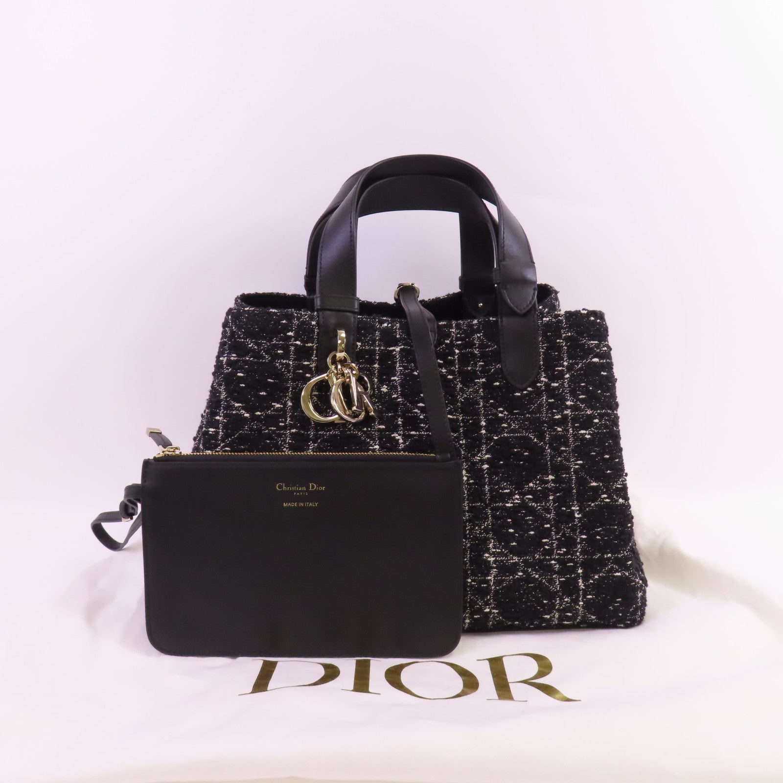 Dior 斜紋軟呢Toujours Tote金扣手挽袋