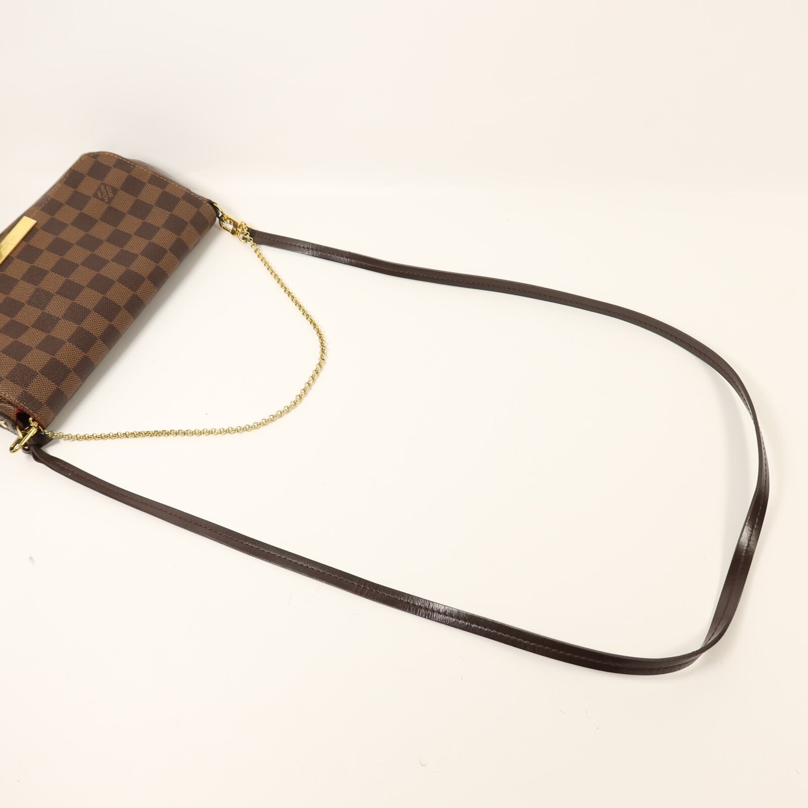 LOUIS VUITTON Damier Favorite MM金扣手挽肩背兩用袋