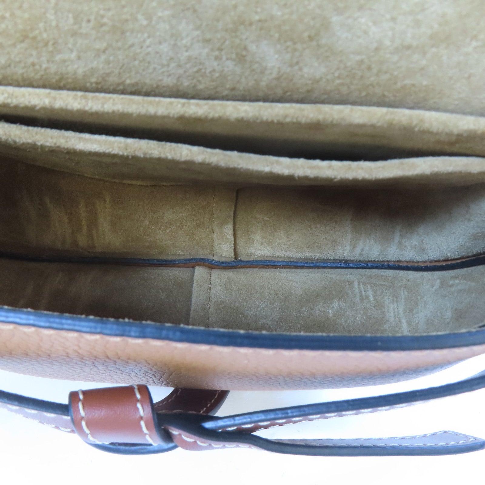 LOEWE 【激減優惠】牛皮皮革Mini Gate金扣肩背袋啡色