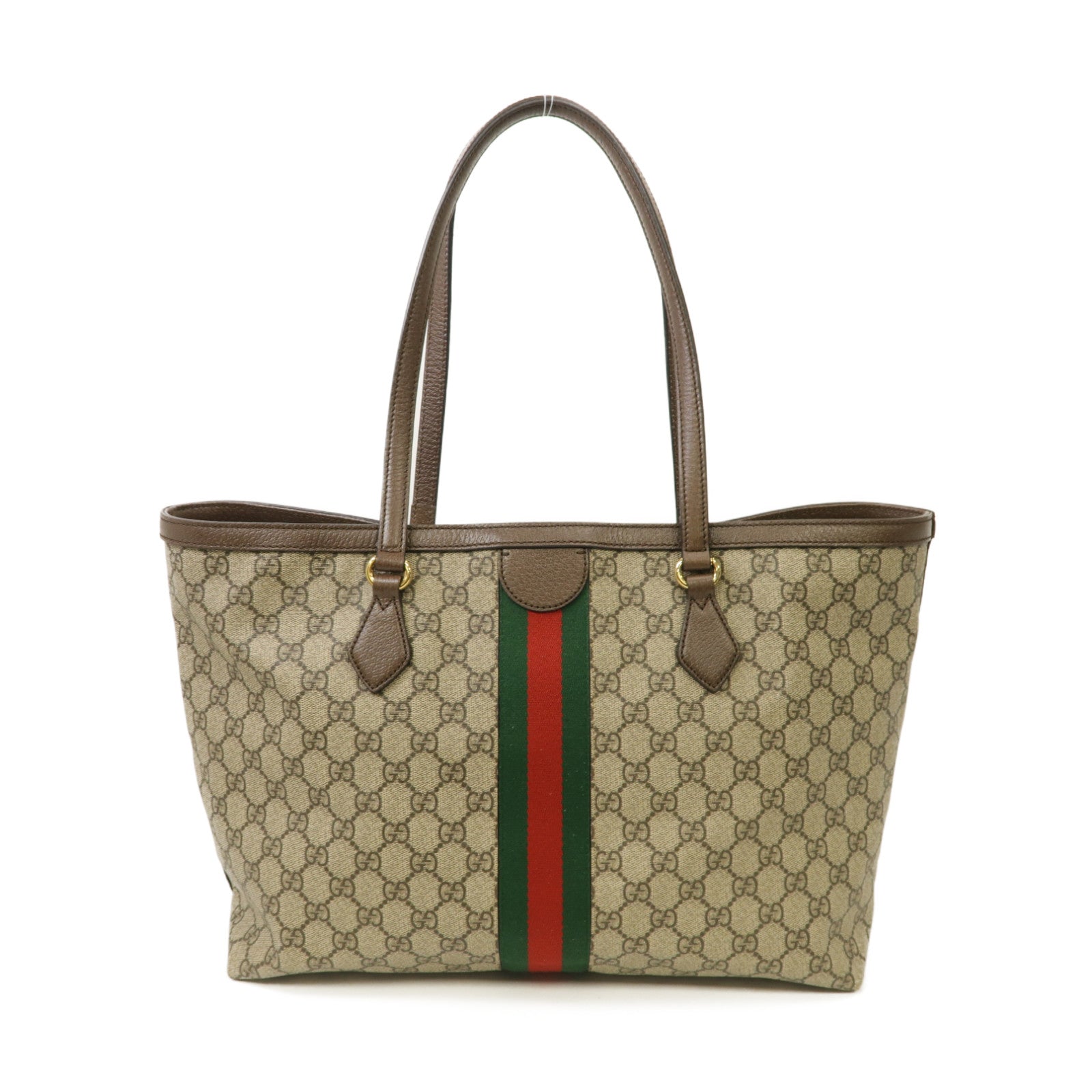 GUCCI 塗層帆布Ophidia GG Medium Tote Bag金扣手挽袋棕色