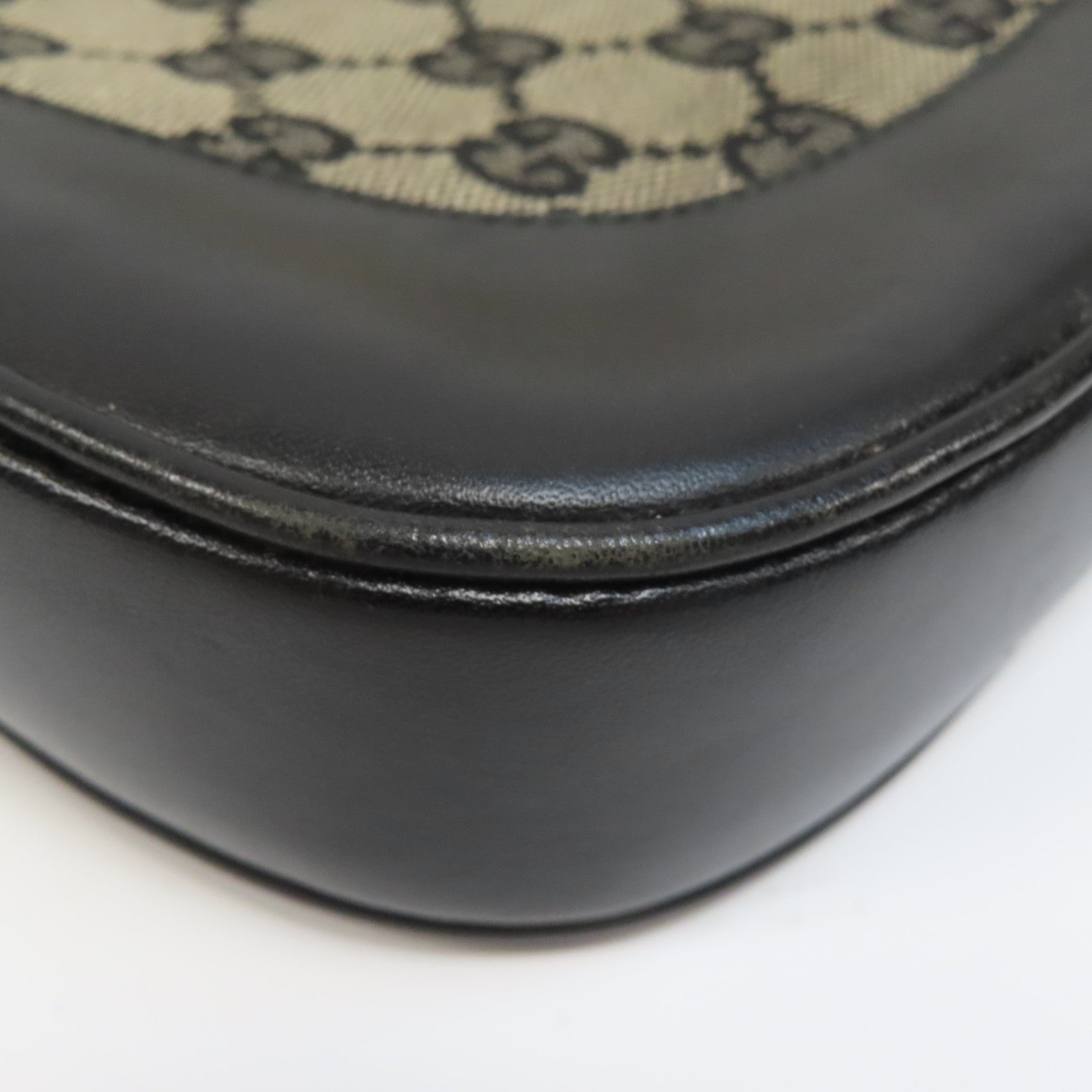 GUCCI 帆布Jackie銀扣手挽袋黑色