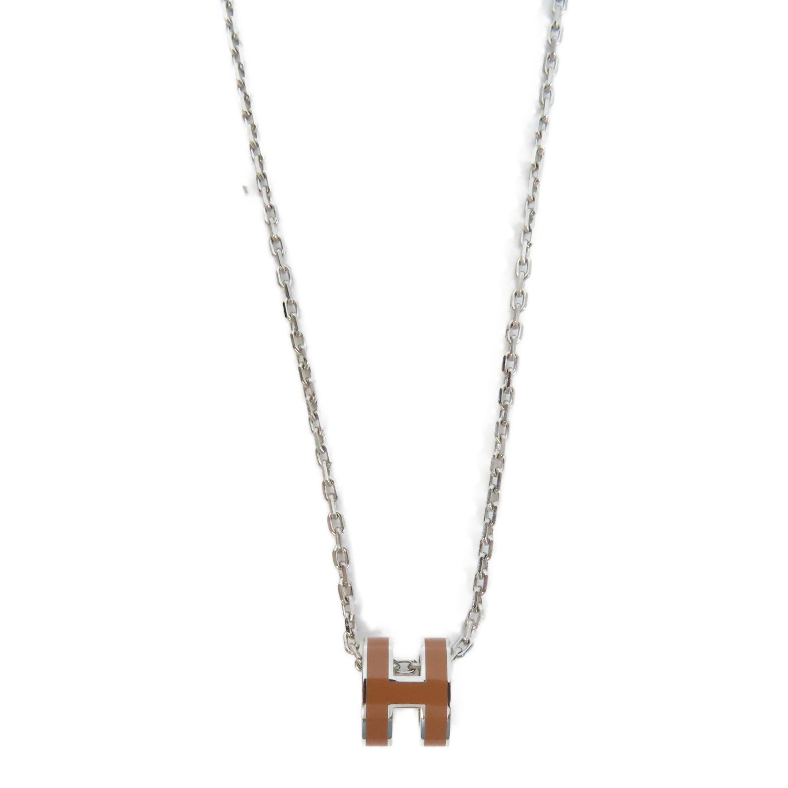 HERMES 金屬Pop H Necklace項鍊啡色