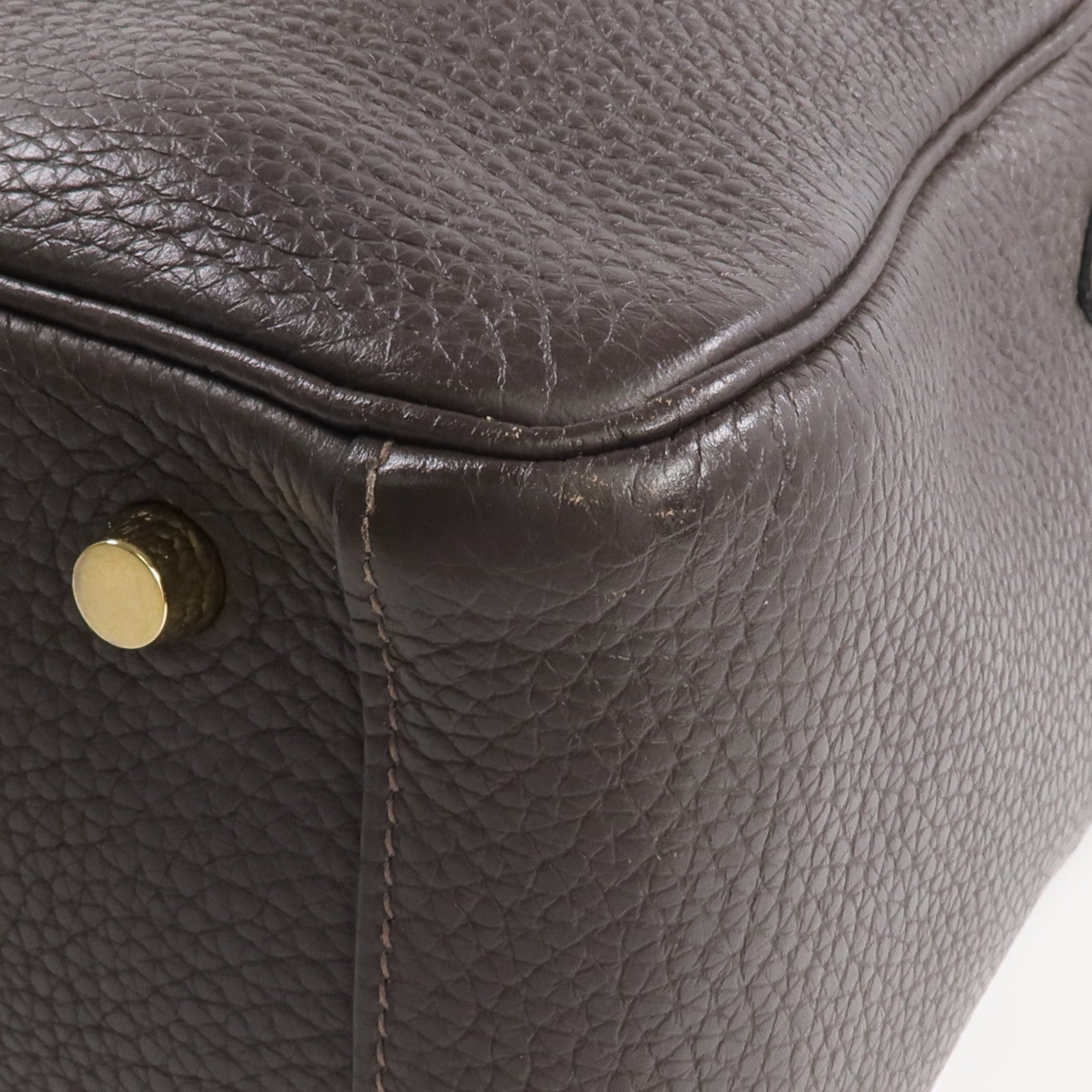 HERMES Clemence皮革Lindy 26金扣手挽肩背兩用袋Ebene