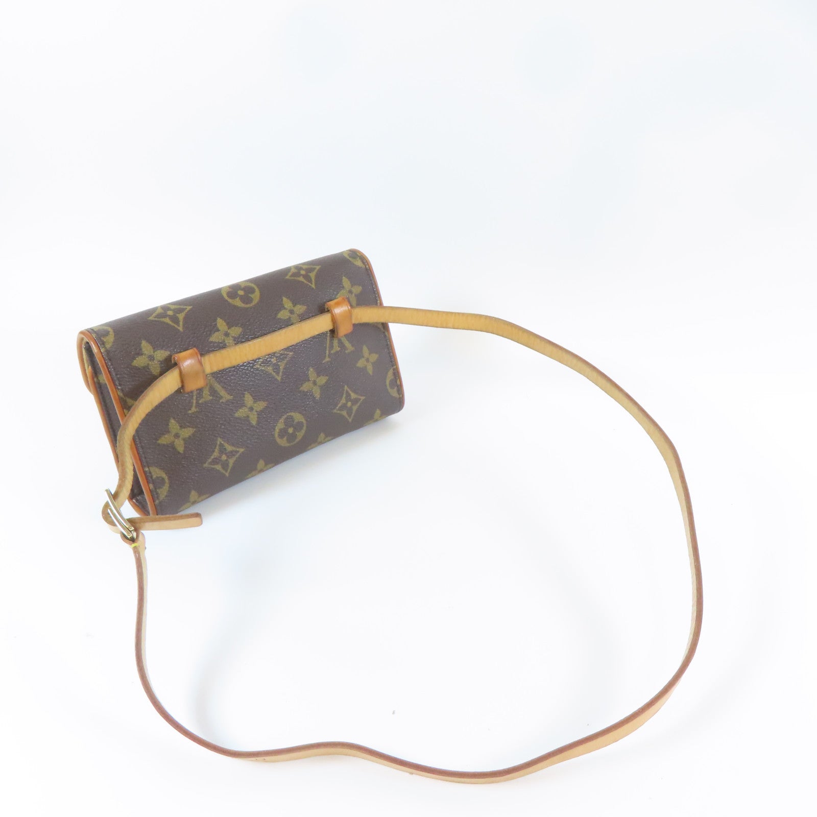 LOUIS VUITTON Monogram Pochette Florentine金扣腰包啡色