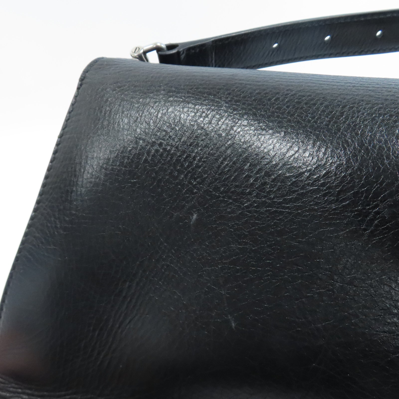 BALENCIAGA 羊皮皮革Crush銀扣肩背袋黑色