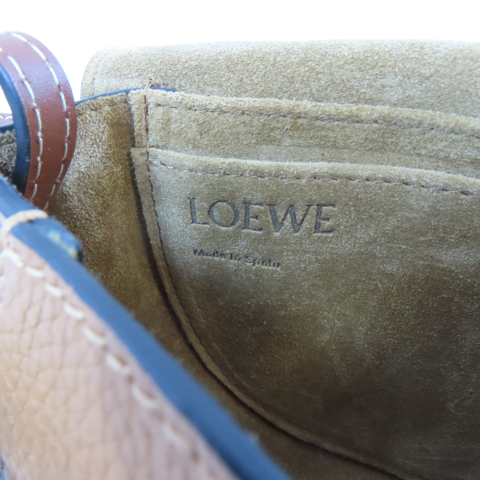 LOEWE 【激減優惠】牛皮皮革Mini Gate金扣肩背袋啡色
