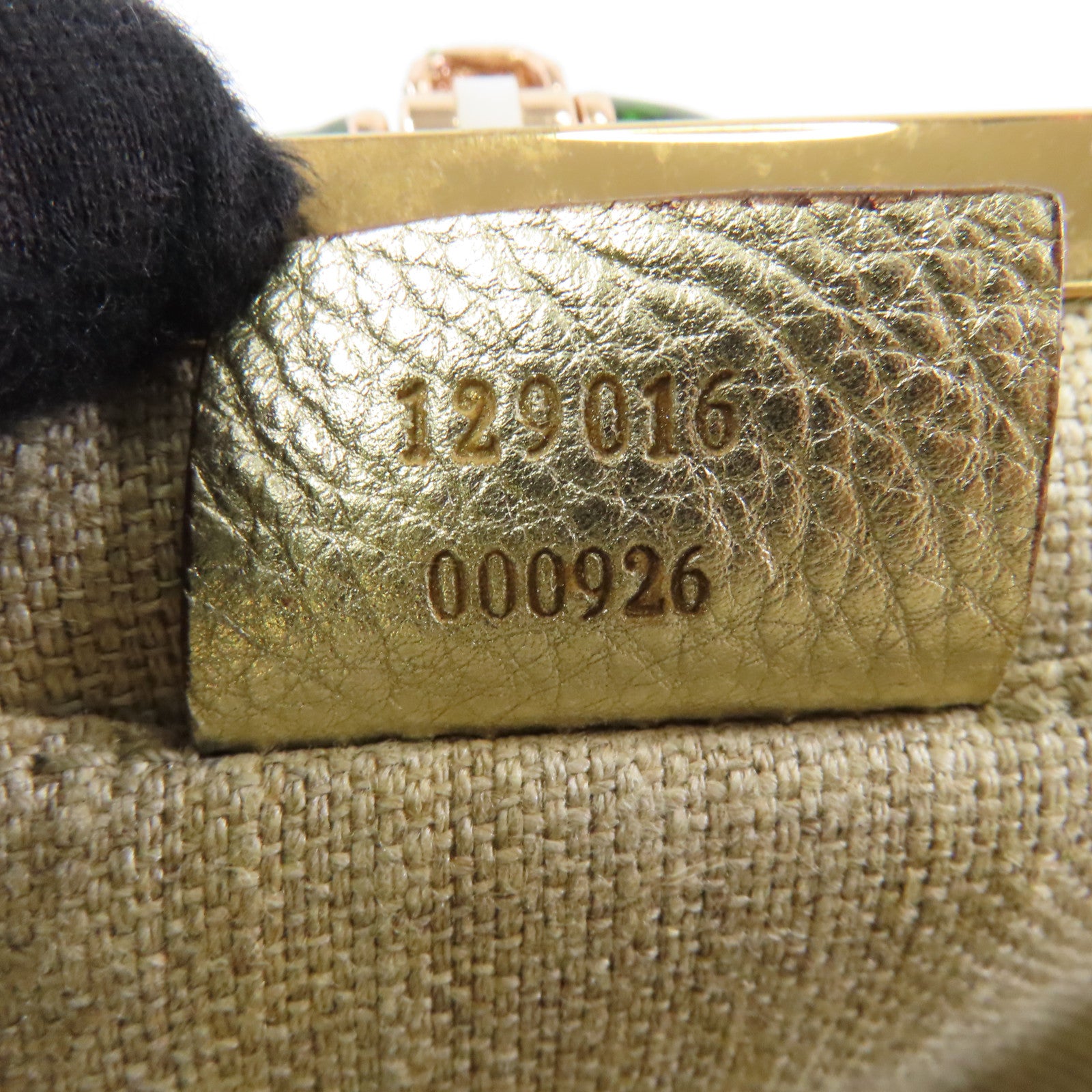 GUCCI 牛皮皮革Clutch Bag金扣手拿包金色/綠色