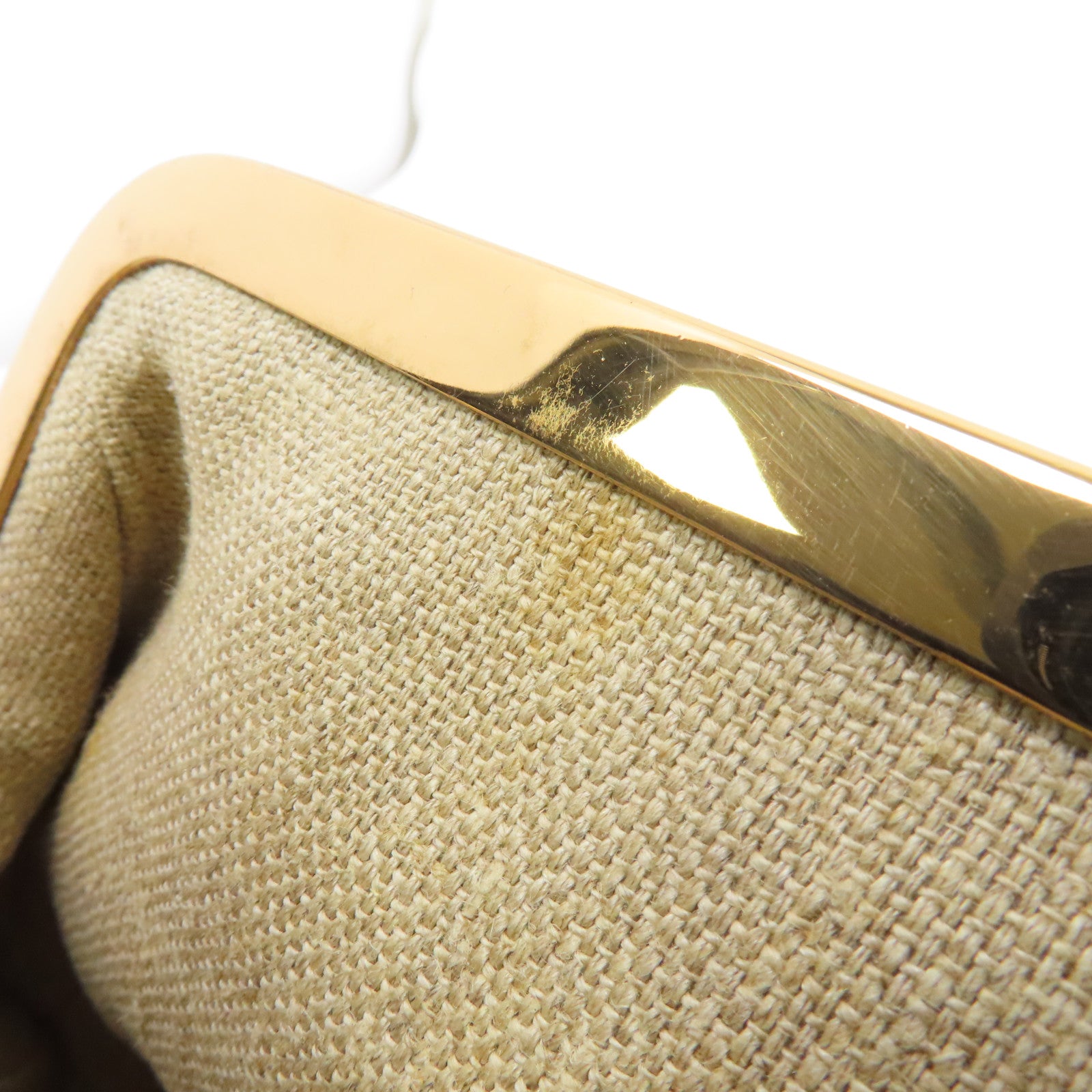 GUCCI 牛皮皮革Clutch Bag金扣手拿包金色/綠色