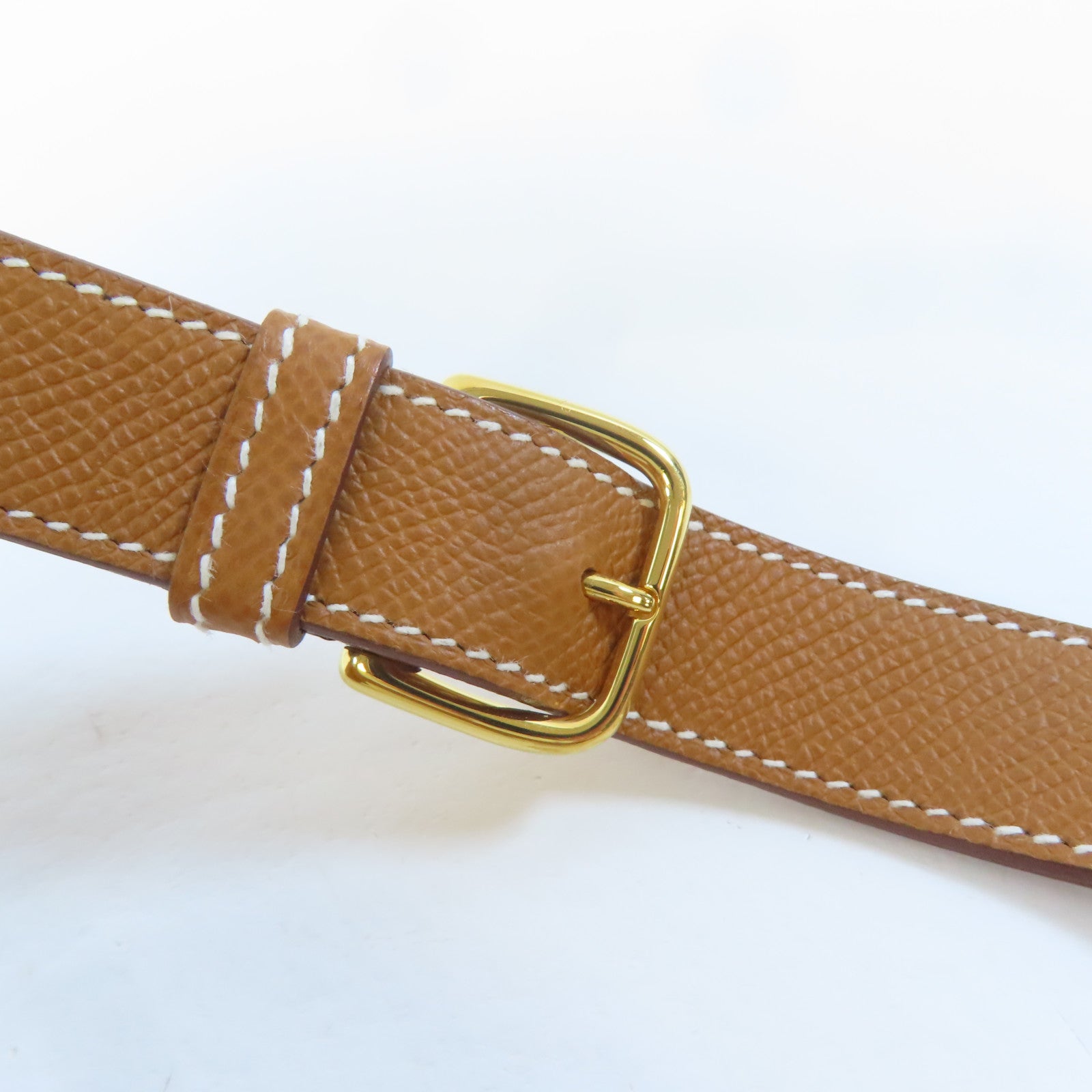 HERMES Epsom皮革Mini Della Caralleria金扣肩背袋Gold/棕色