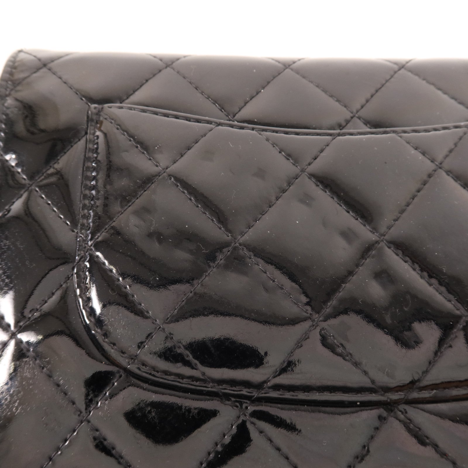 CHANEL 漆皮皮革Wallet On Chain銀扣鏈帶肩背袋