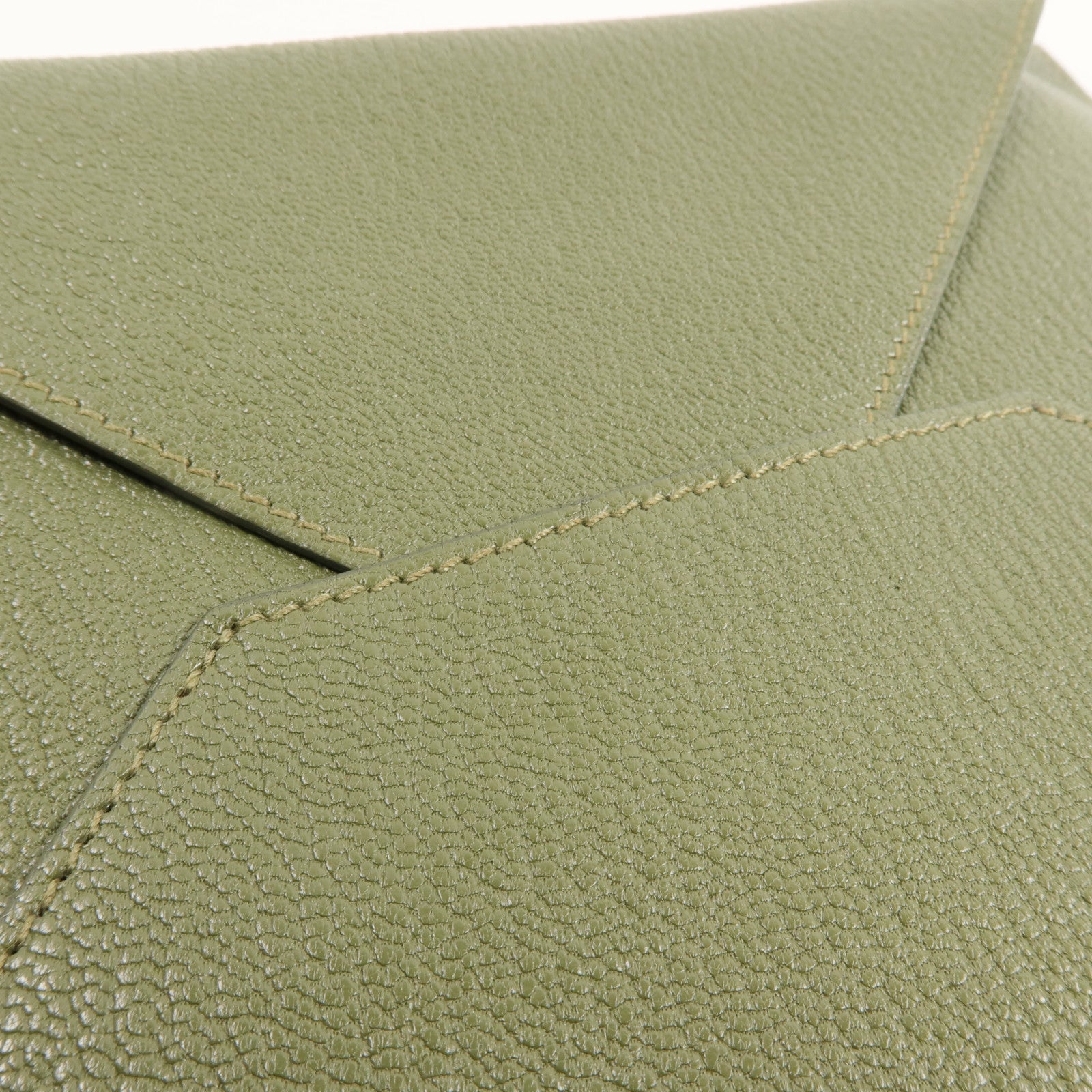 HERMES Chevre皮革Envelope Trio手拿包Vert Olive/Vert Verone/Bleu Azteque