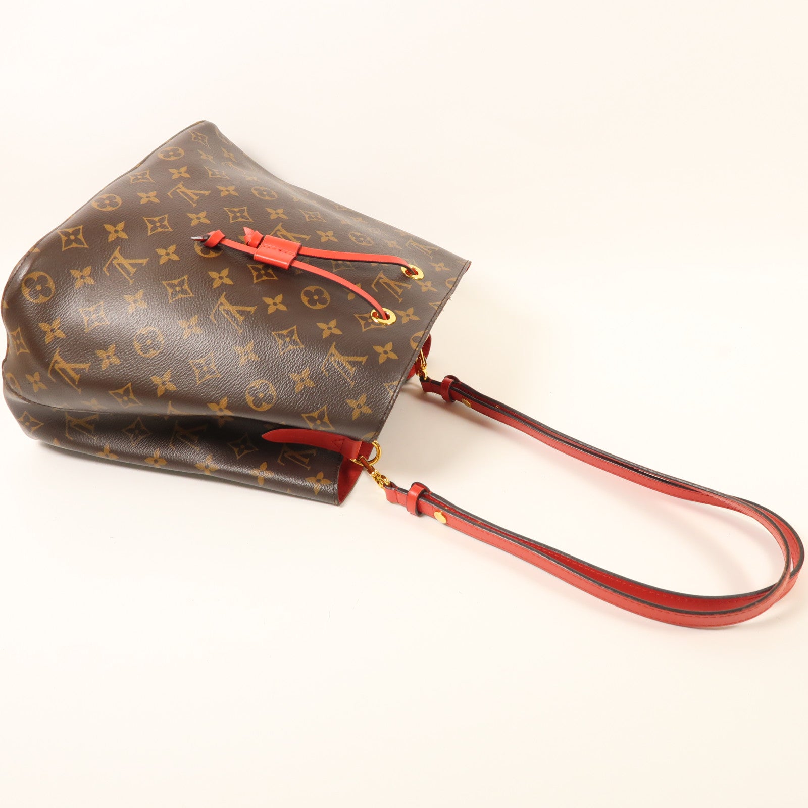 LOUIS VUITTON Monogram Neo Noe Bucket Bag金扣肩背袋Coquelicot